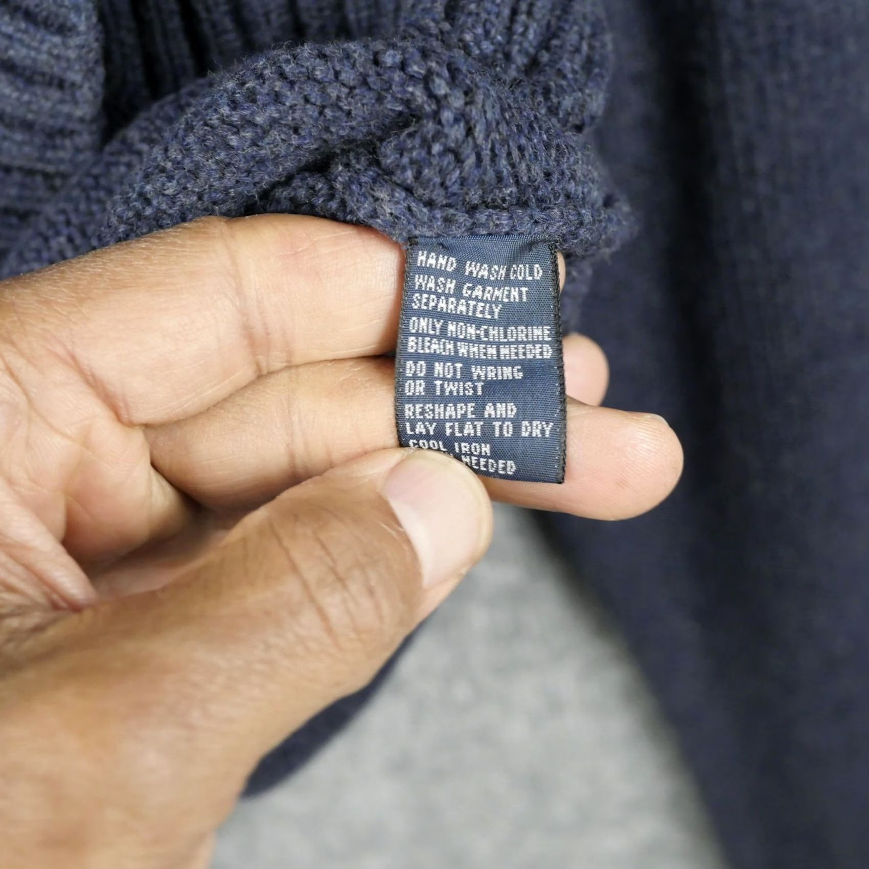 Polo Ralph Lauren VINTAGE Polo Ralph Lauren Sweater Mens L Blue Cotton Knit Crewneck 90s Size US L / EU 52-54 / 3 - 4 Thumbnail