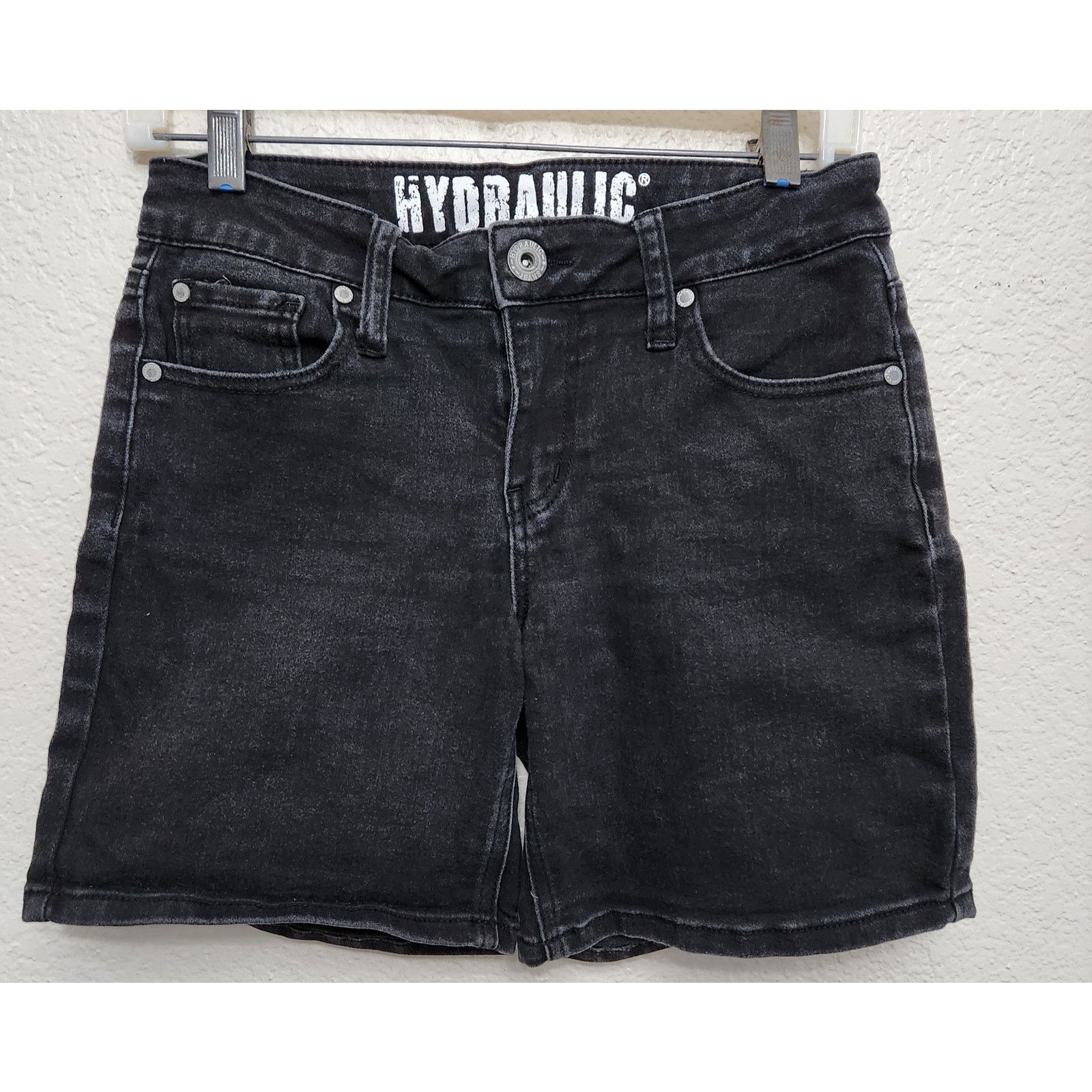 Other Hydraulic Black Lola Mid Rise Curvy Denim Shorts 7 Juniors Size 28" / US 6 / IT 42 - 1 Thumbnail