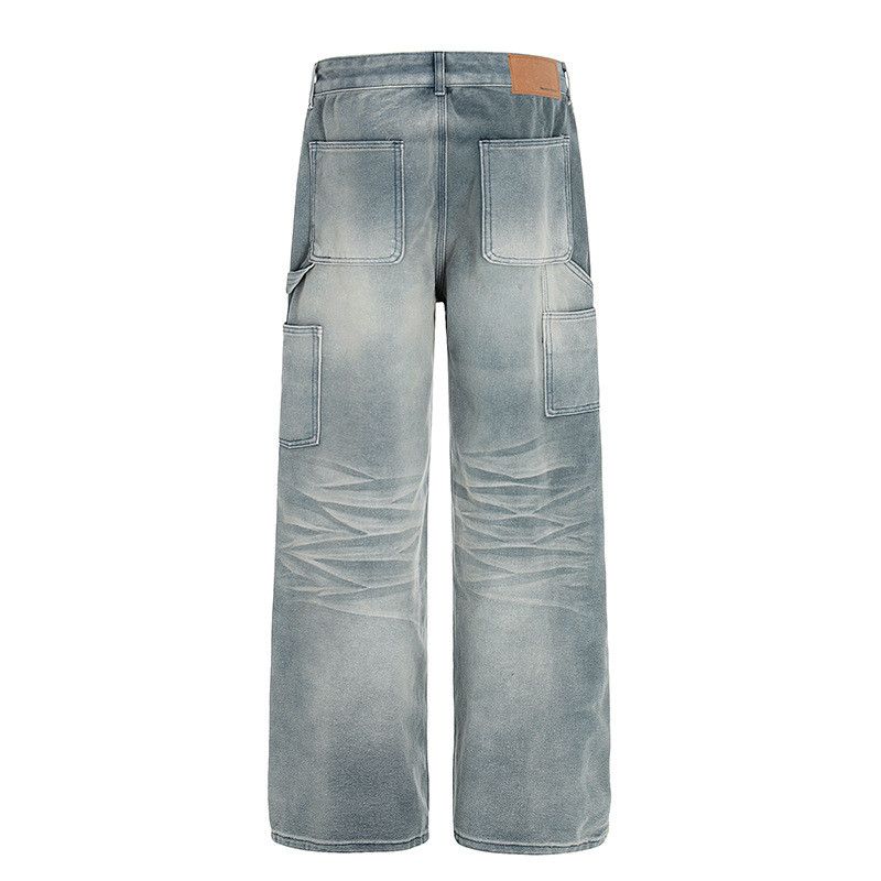 Jean American retro street style washed denim jeans for men Size US 32 / EU 48 - 2 Thumbnail