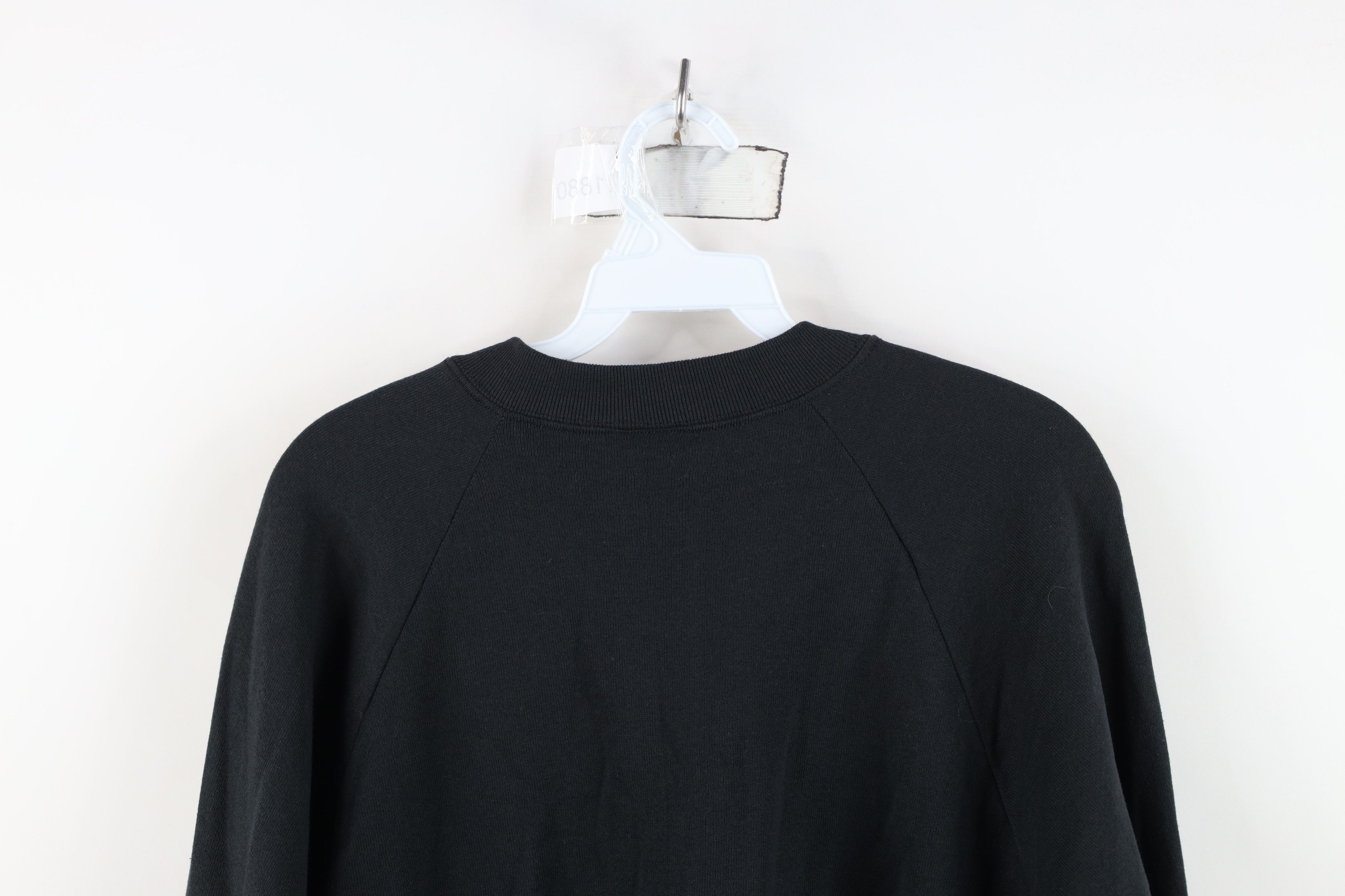 Vintage Vintage 90s Streetwear Blank Crewneck Sweatshirt Black USA Size XL / US 12-14 / IT 48-50 - 9 Thumbnail