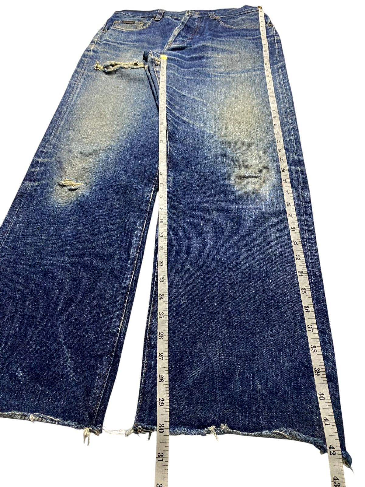 Vintage Vintage Calvin Klein Selvedge Mud Wash Distressed Loose Jean Size US 32 / EU 48 - 22 Thumbnail