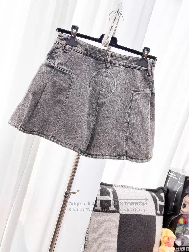 Chanel Chanel Thin flash double C denim short skirt pants Size 24" / US 00 / IT 34 - 3 Thumbnail