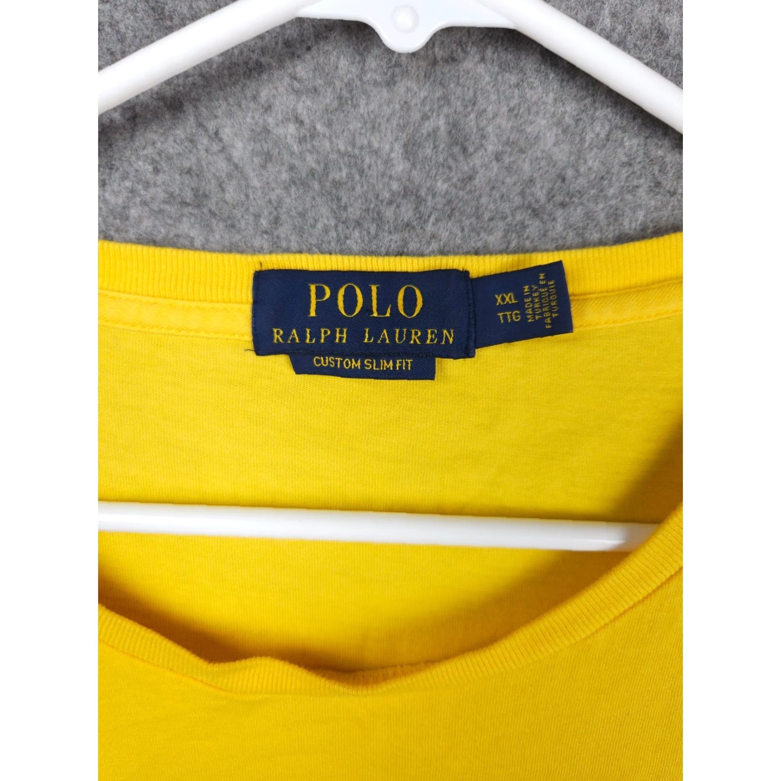 Vintage VINTAGE Polo Sport T-Shirt Mens 2XL Slim Yellow Spell Out 90s RALPH LAUREN Logo Shirt Men Size US XXL / EU 58 / 5 - 4 Thumbnail