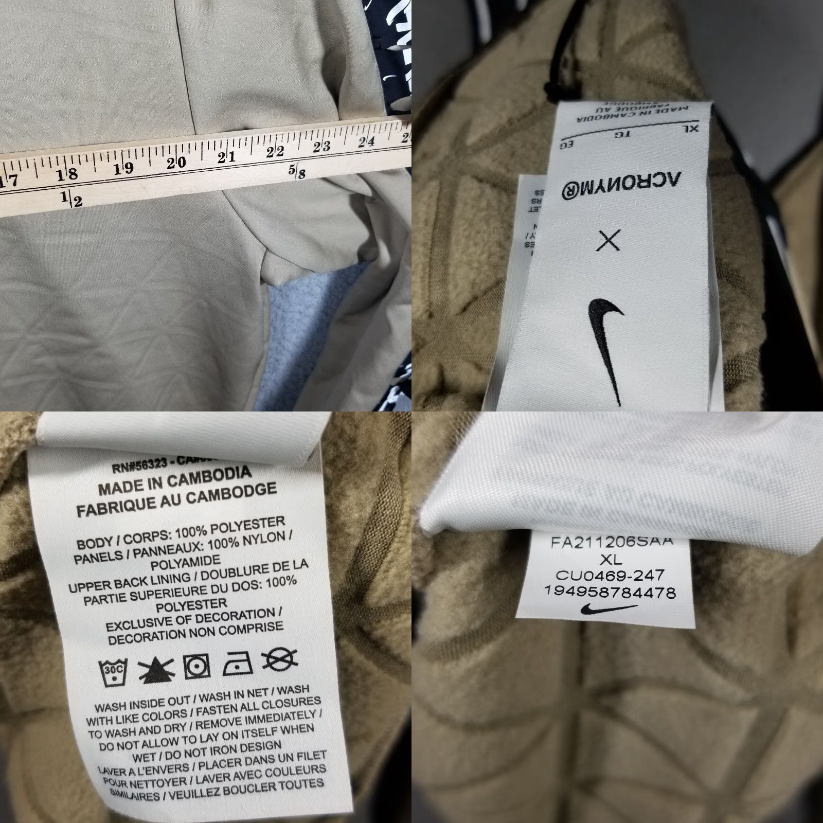 Nike NIKE ACRONYM KNIT JACKET X NIKE CU0469-247 NWT XL Men Beige Size US XL / EU 56 / 4 - 8 Thumbnail