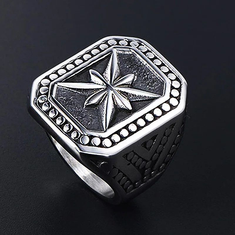 Jewelry Vintage Heavy Metal North Star Signet Ring Size ONE SIZE - 3 Thumbnail