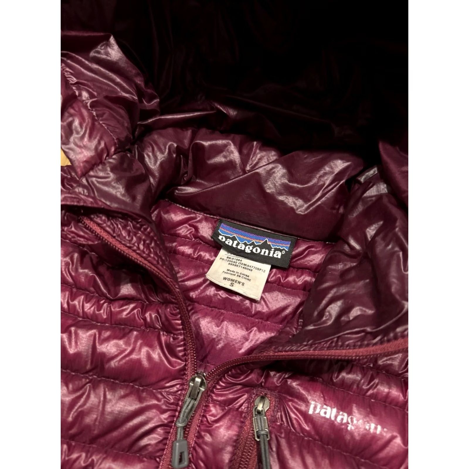 Patagonia Patagonia Ultralight Down Puffer Full Zip Hoody Women’s Small Purple/Red Jacket Lot Womens Regular Size S Zip Hooded Quilted Logo Outdoor Vintage: No Size S / US 4 / IT 40 - 3 Thumbnail