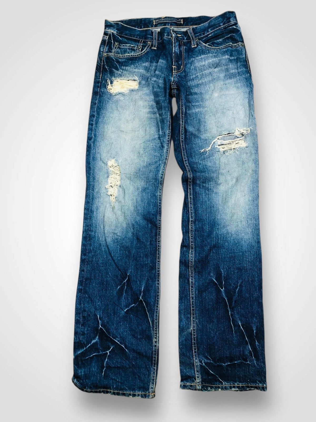 PPFM PPFM Japanese Denim Jeans Distressed Ripped Fade Unik (37) Size US 30 / EU 46 - 1 Thumbnail