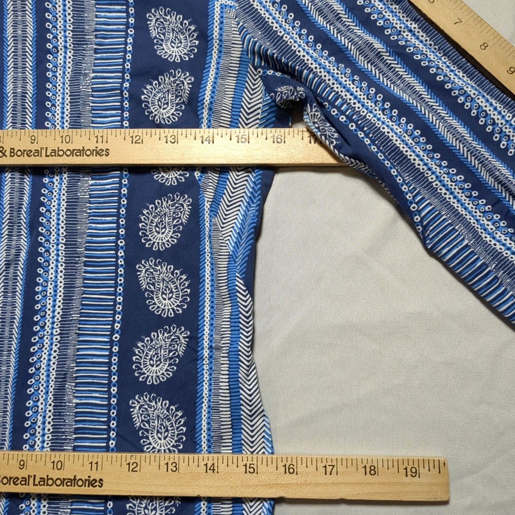 J.McLaughlin J.McLaughlin XS Blue Paisley Geometric Catalina Cloth Sheath Dress Long Sleeve Dress Navy Blue Women XS Belt Zip Collarless Round Neck Casual Workwear Size XS / US 0-2 / IT 36-38 - 7 Thumbnail
