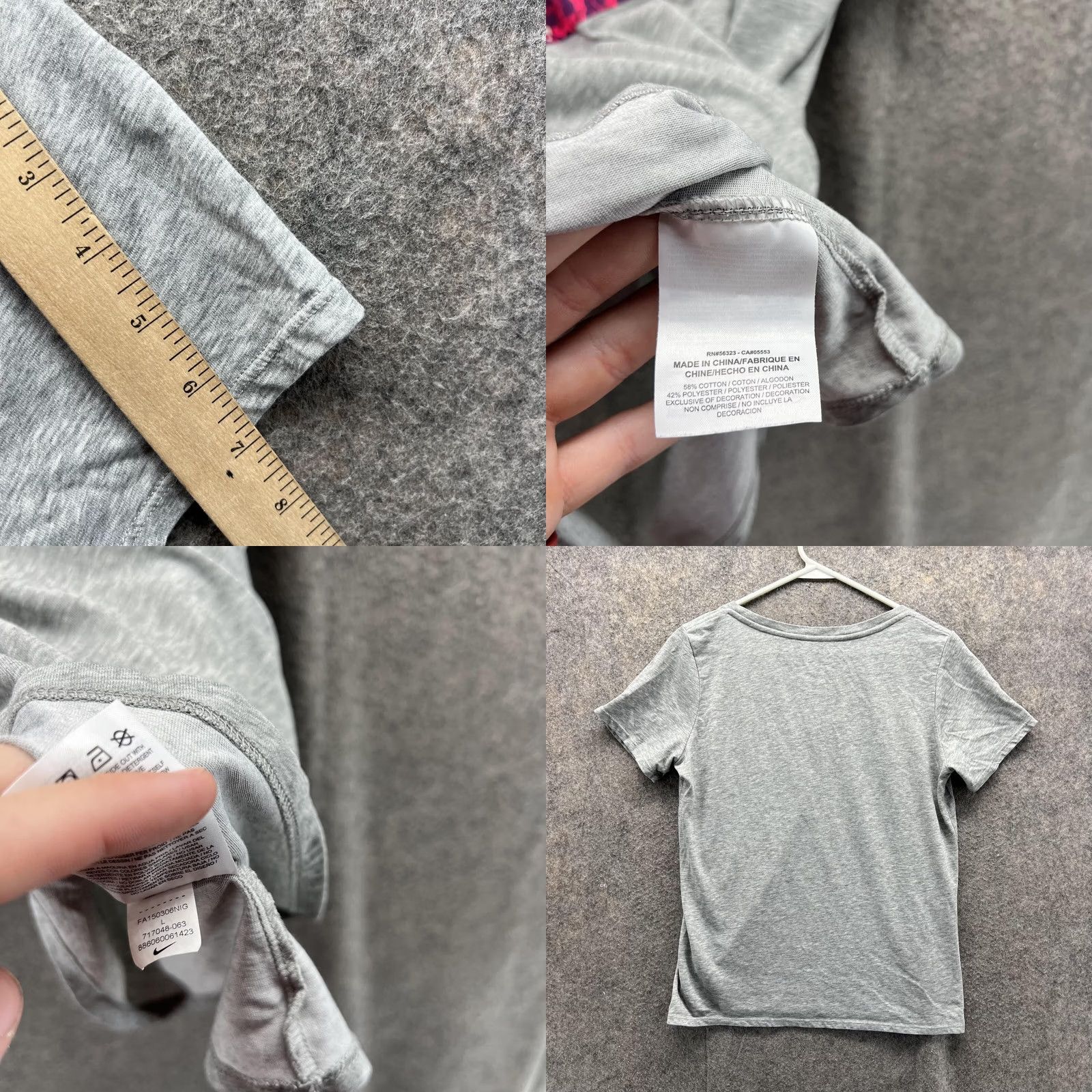 Nike Nike Shirt Women Large Gray Dri-Fit Swoosh Running T-Shirt Sportswear Casual Everyday Spring Summer Winter Size L / US 10 / IT 46 - 8 Thumbnail