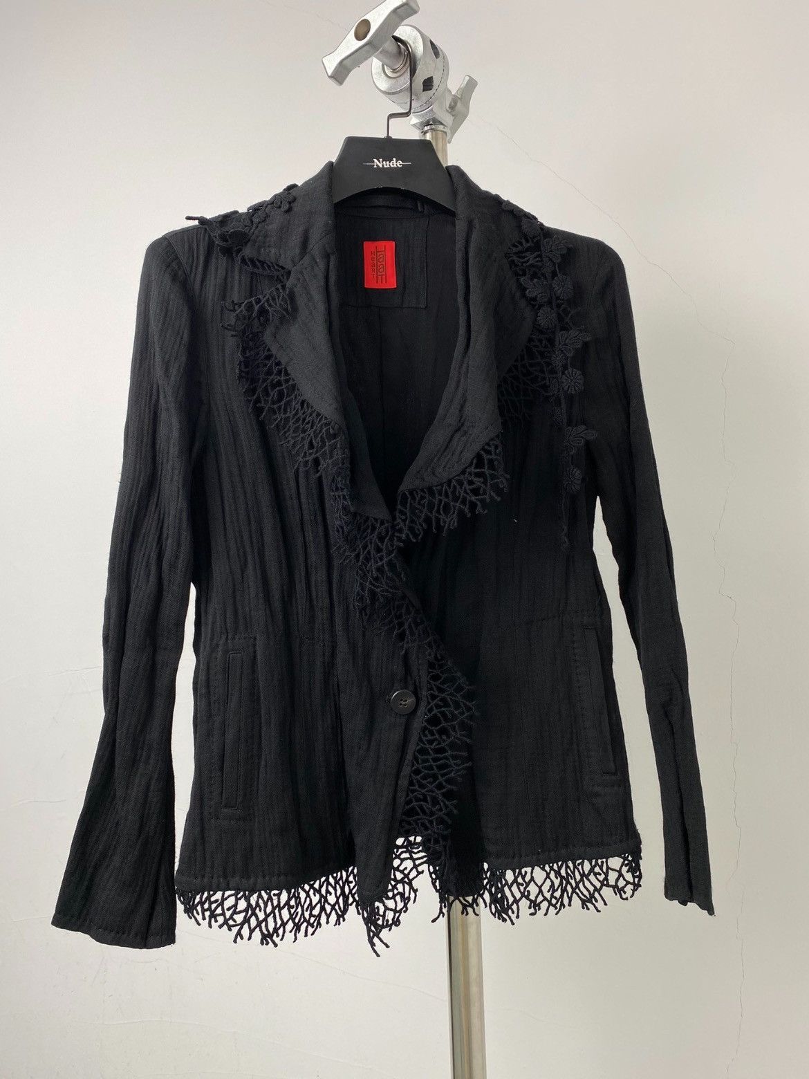 image of Issey Miyake Haat Distressed Design Blazer in Black, Men's (Size Medium)