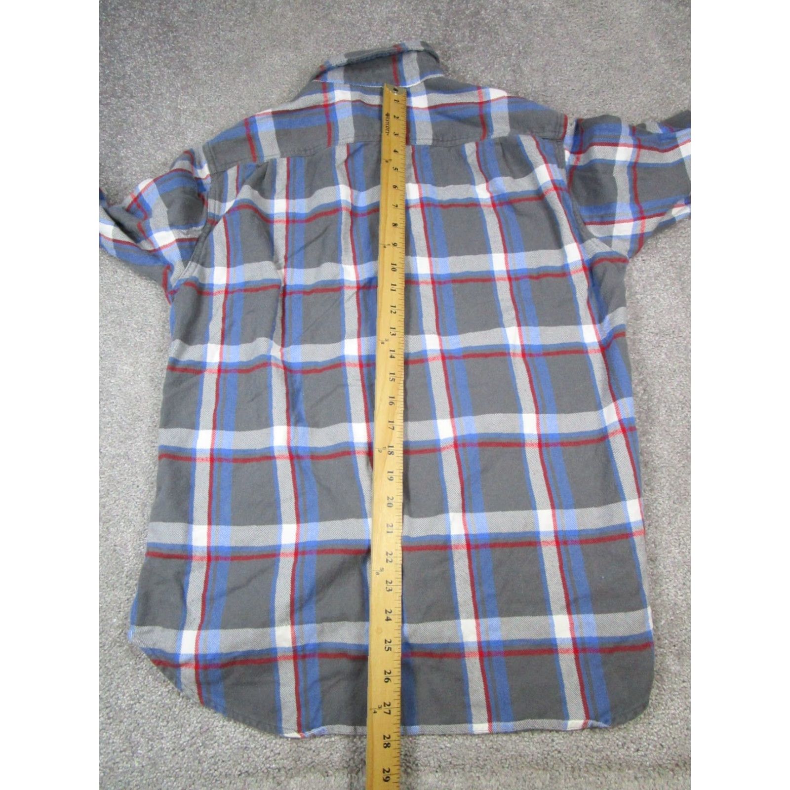 Bonobos Bonobos Flannel Shirt Mens Gray Blue Red Medium Cotton Button Up Size US M / EU 48-50 / 2 - 7 Thumbnail