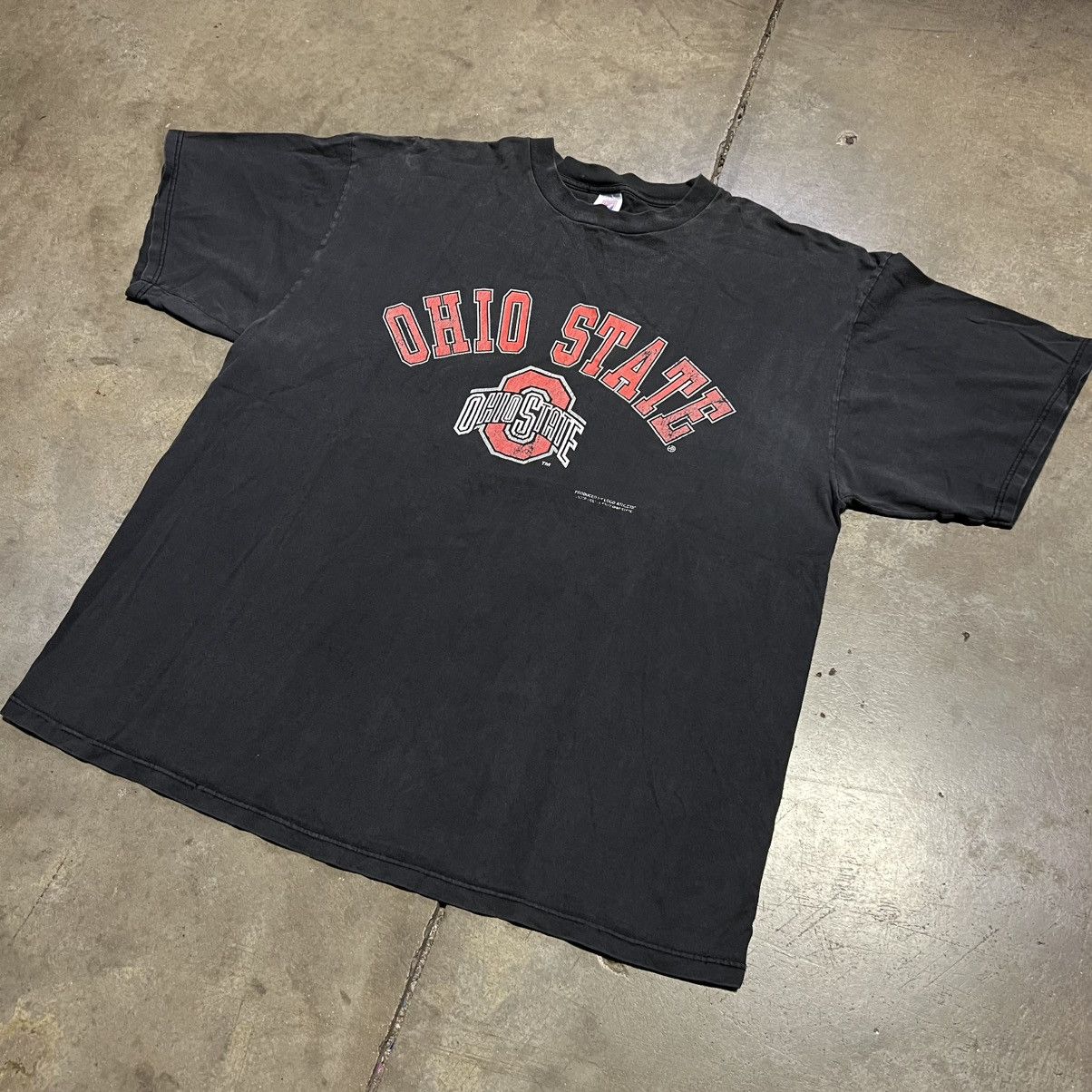 Logo 7 Vintage Ohio State Buckeyes Logo 7 T shirt Faded Black 90s Size US XXL / EU 58 / 5 - 2 Thumbnail