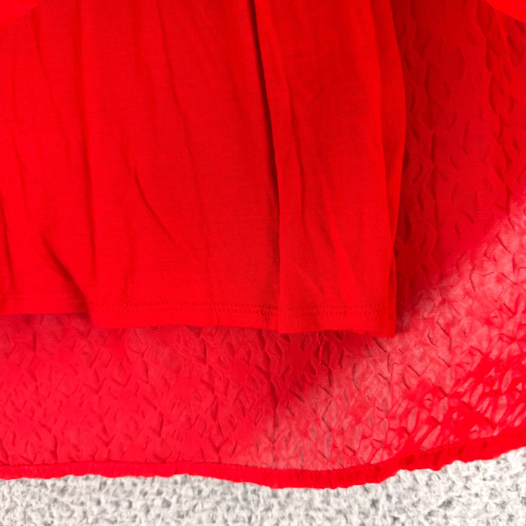 Anthropologie Anthropologie Amadi Mia Dress Womens L Red Crossover Waist Textured Dress Skirt (A-Line) Size 36" / US 14 / IT 50 - 6 Thumbnail
