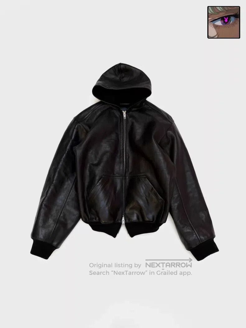 Balenciaga Balenciaga Solid color hooded zippered long sleeve leather Size US XS / EU 42 / 0 - 1 Thumbnail