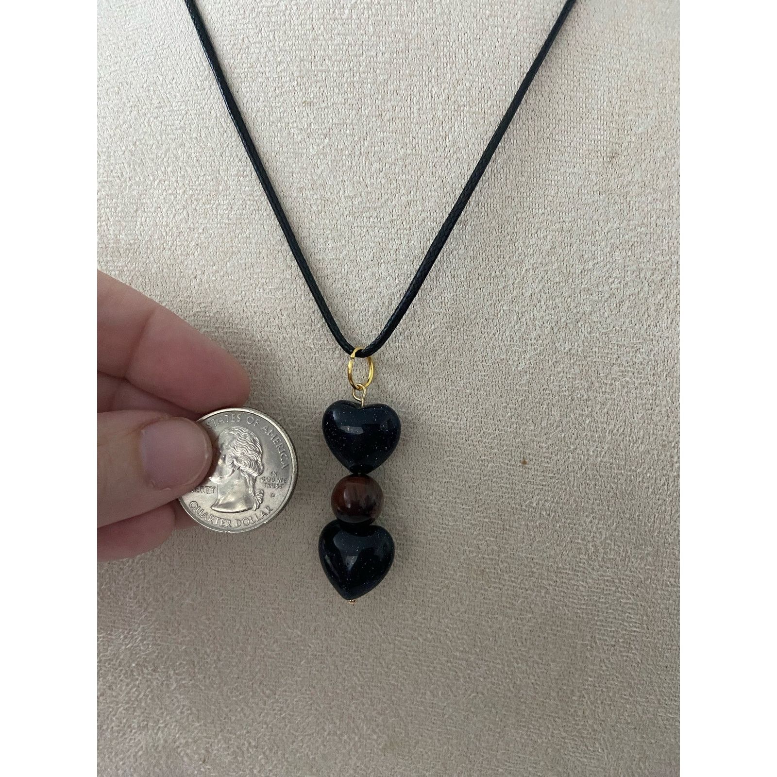 Handmade Handmade blue sandstone heart pendant necklace Size ONE SIZE - 2 Thumbnail