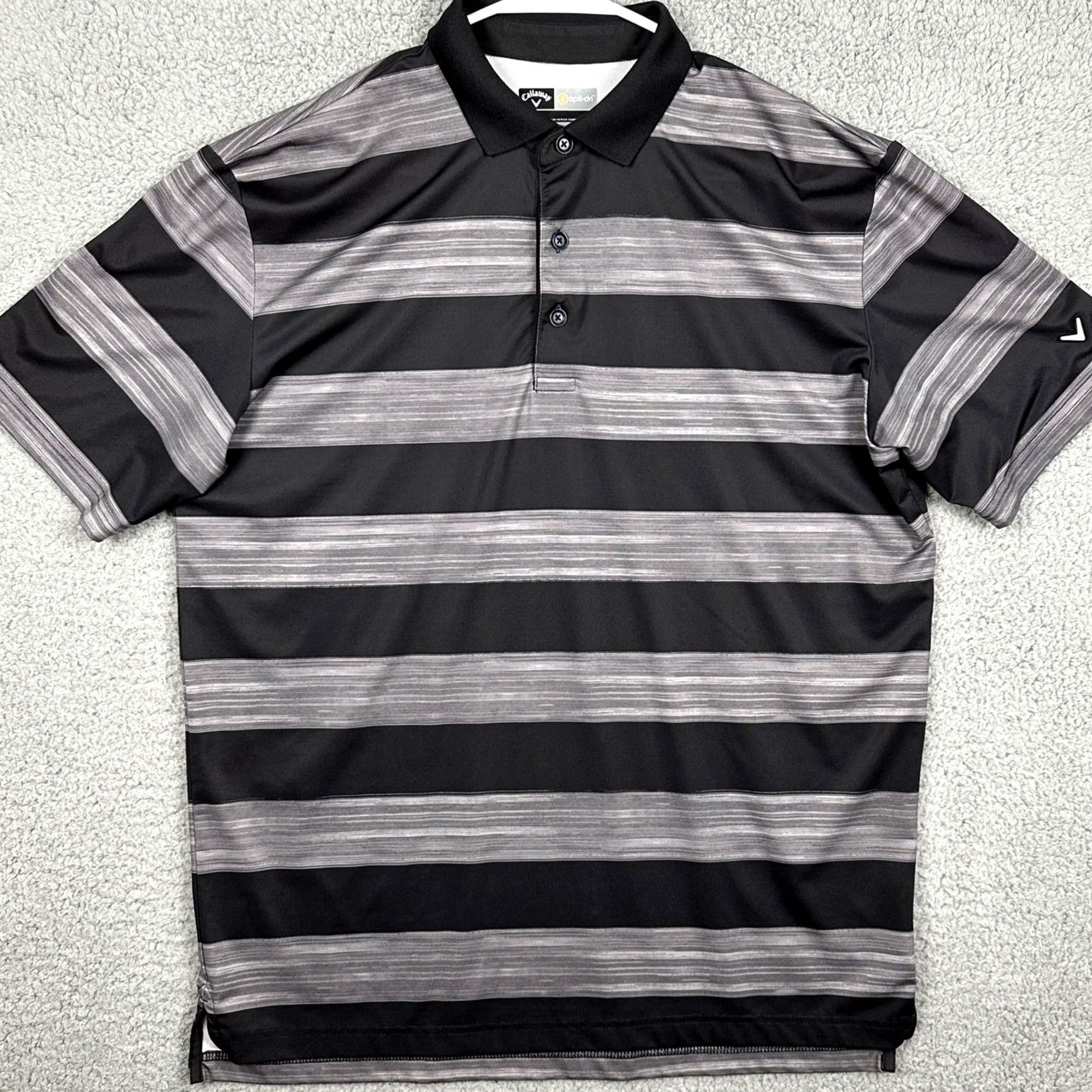 Callaway Callaway Opti-Dri Polo Shirt Mens Medium Black Gray Stripes Short Sleeve Rugby Golf Confident Breathable Vintage? No Size US M / EU 48-50 / 2 - 3 Thumbnail