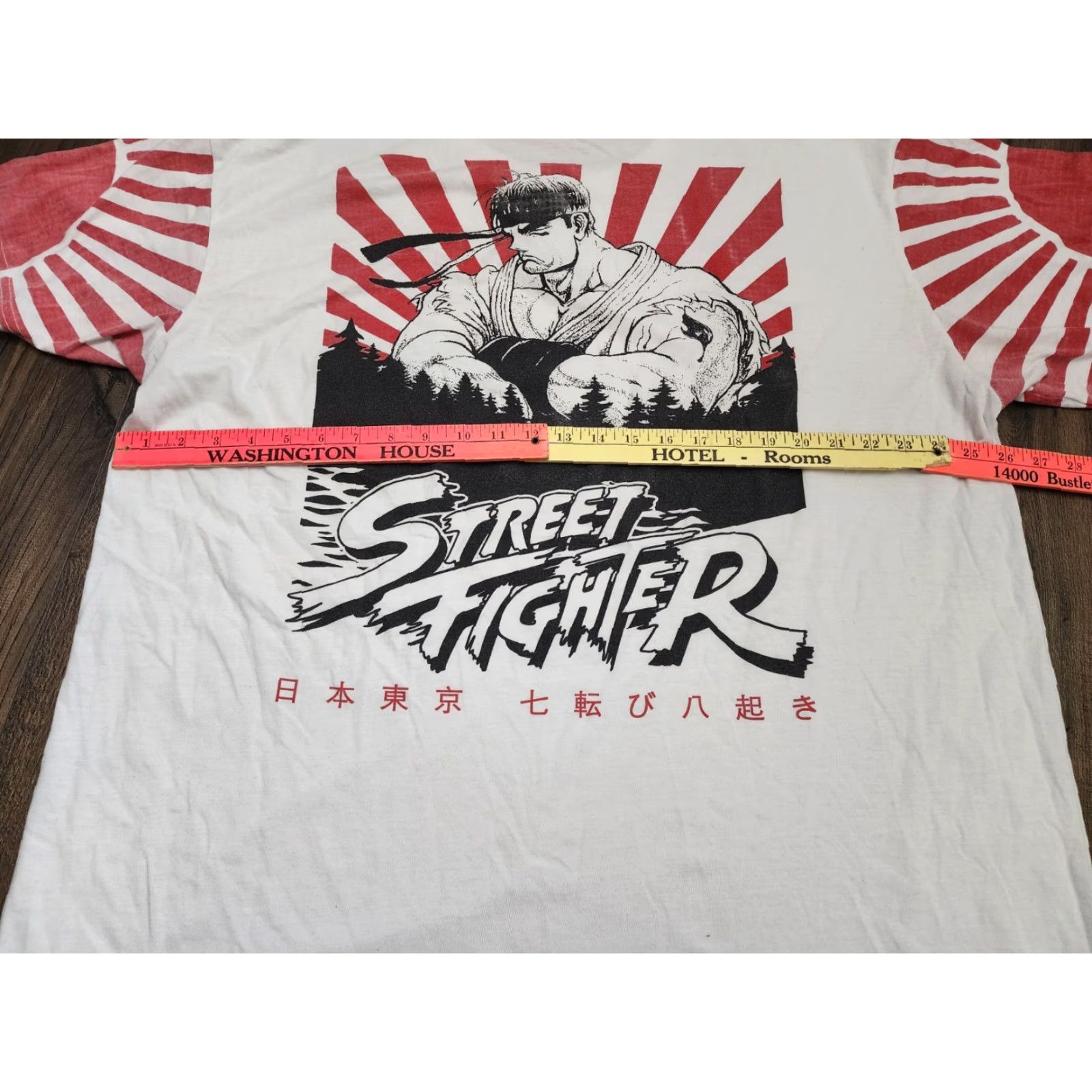 Doublet Mens 3XL Street Fighter Ryu Rising Sun T Shirt Double Sided Crew Neck White Graphic Tee Capcom 80s 90s Video game Mens Size US XXL / EU 58 / 5 - 4 Thumbnail