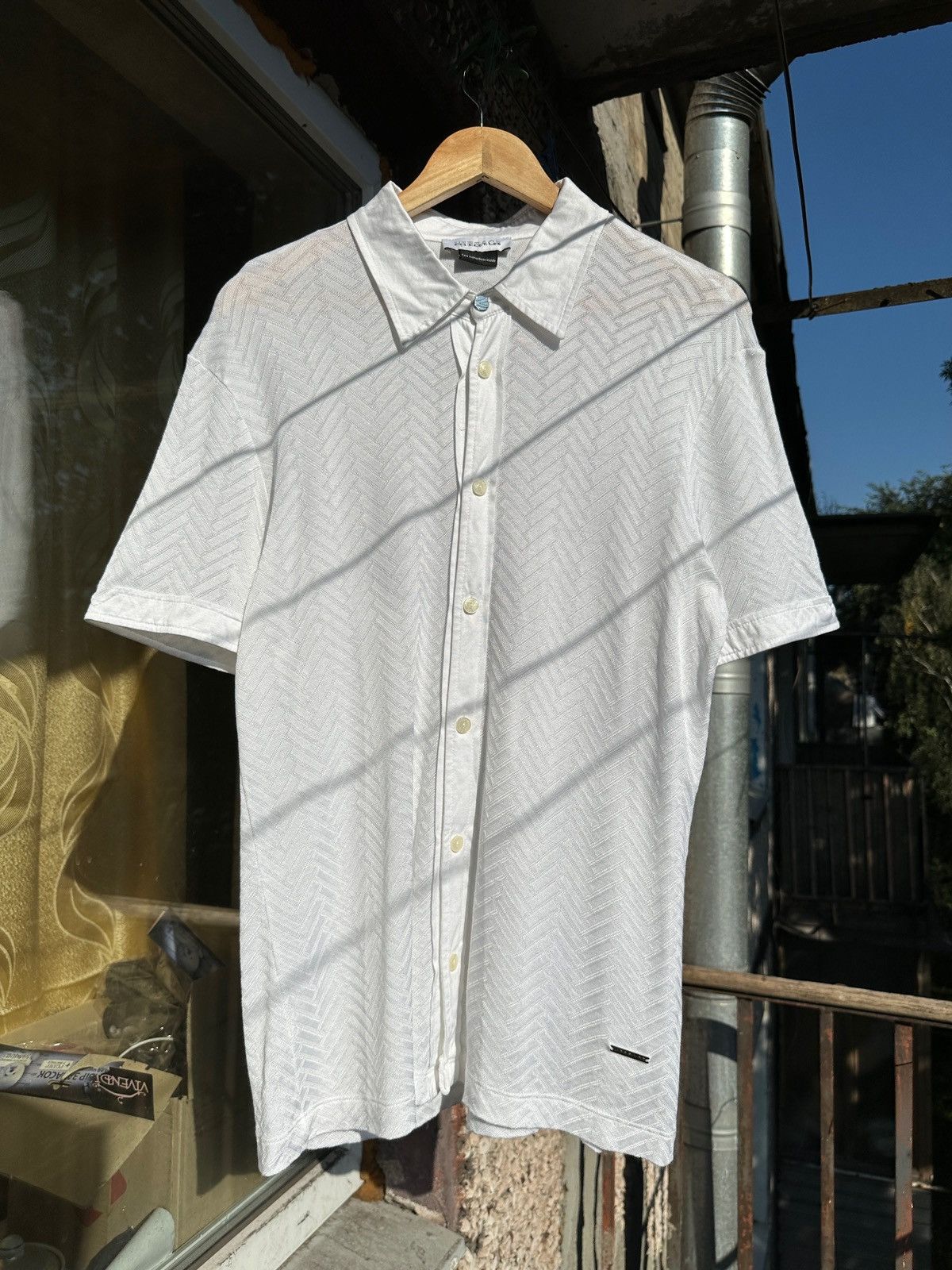 Versace Versace Collection Knit Button Up Short Sleeve Shirt Size US XL / EU 56 / 4 - 1 Thumbnail