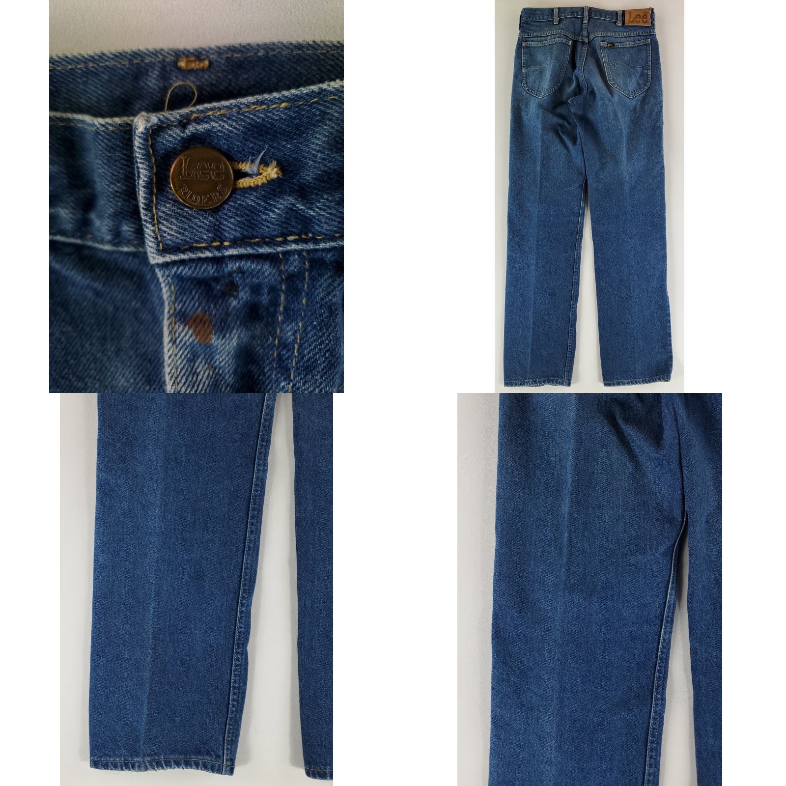 Lee VINTAGE Lee Riders VTG 70s Whiskering Faded Mended Mens Jeans 32x34 Regular Blue Denim Straight 70s Mens Size ONE SIZE - 9 Thumbnail