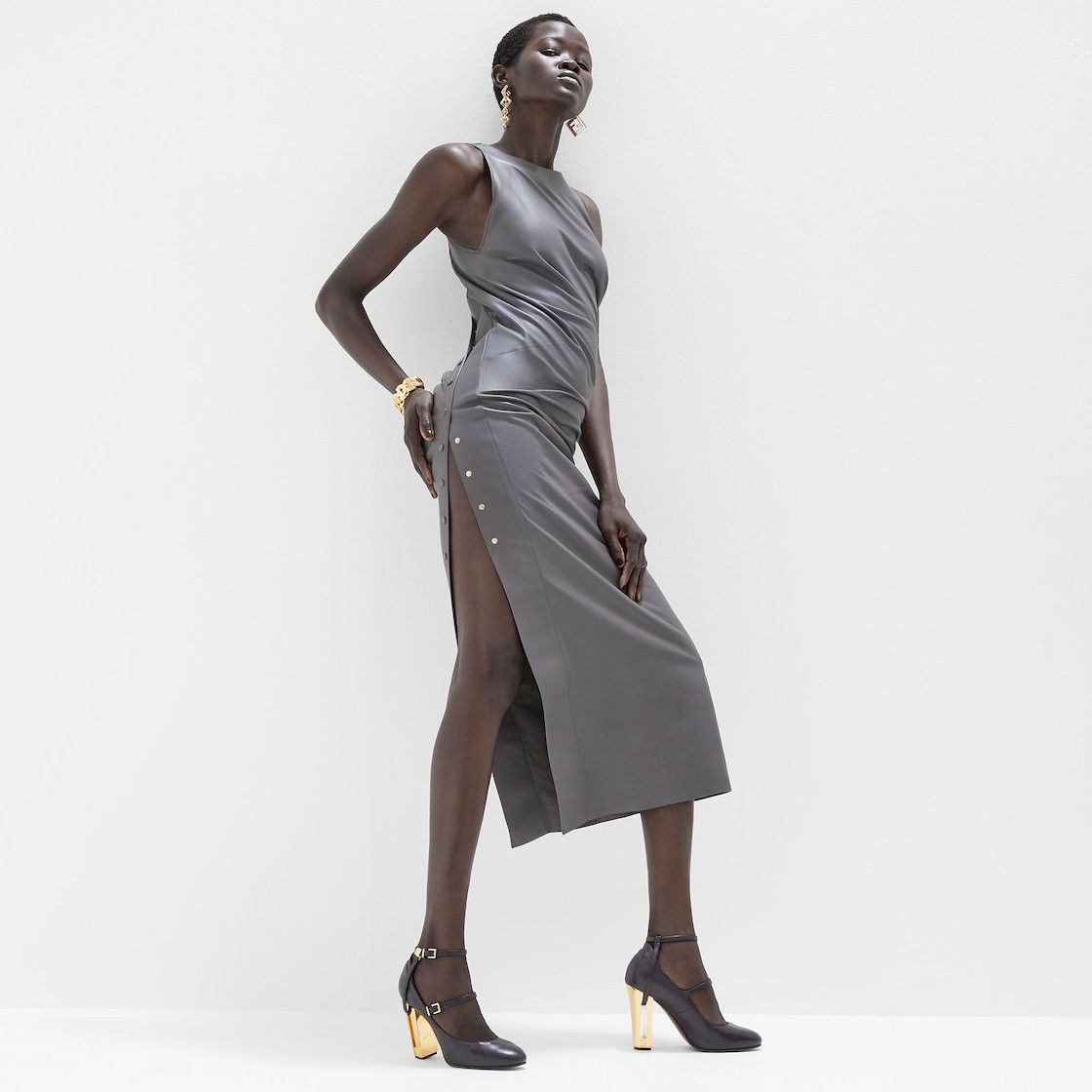 Fendi o1s1wg111224 Dress in Grey Size XS / US 0-2 / IT 36-38 - 4 Thumbnail