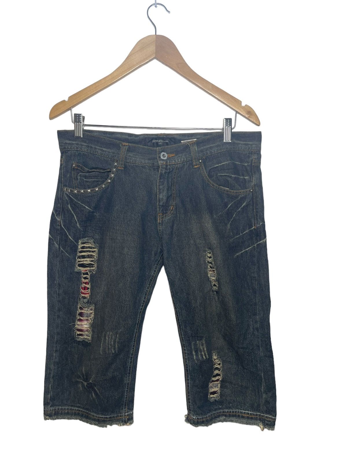 Image of Distressed Denim x In The Attic In The Attic Short Denime Pants in Blue (Size 33)