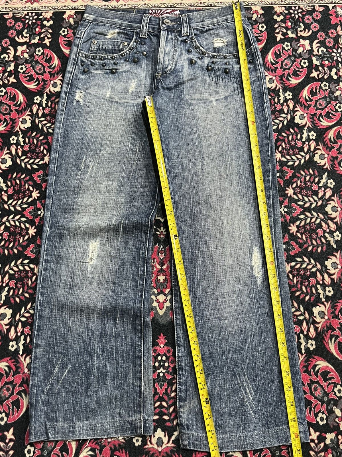 Who Decides War Warren Webber Studded Pocket Antelope Patches Blue Jeans Size US 28 / EU 44 - 13 Thumbnail