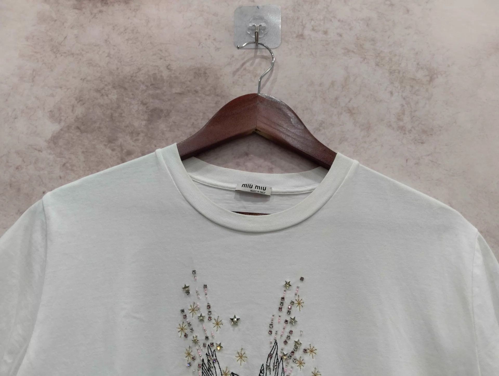 Miu Miu MIU MIU Crystal Short-Sleeve T-Shirt L Size L / US 10 / IT 46 - 7 Thumbnail