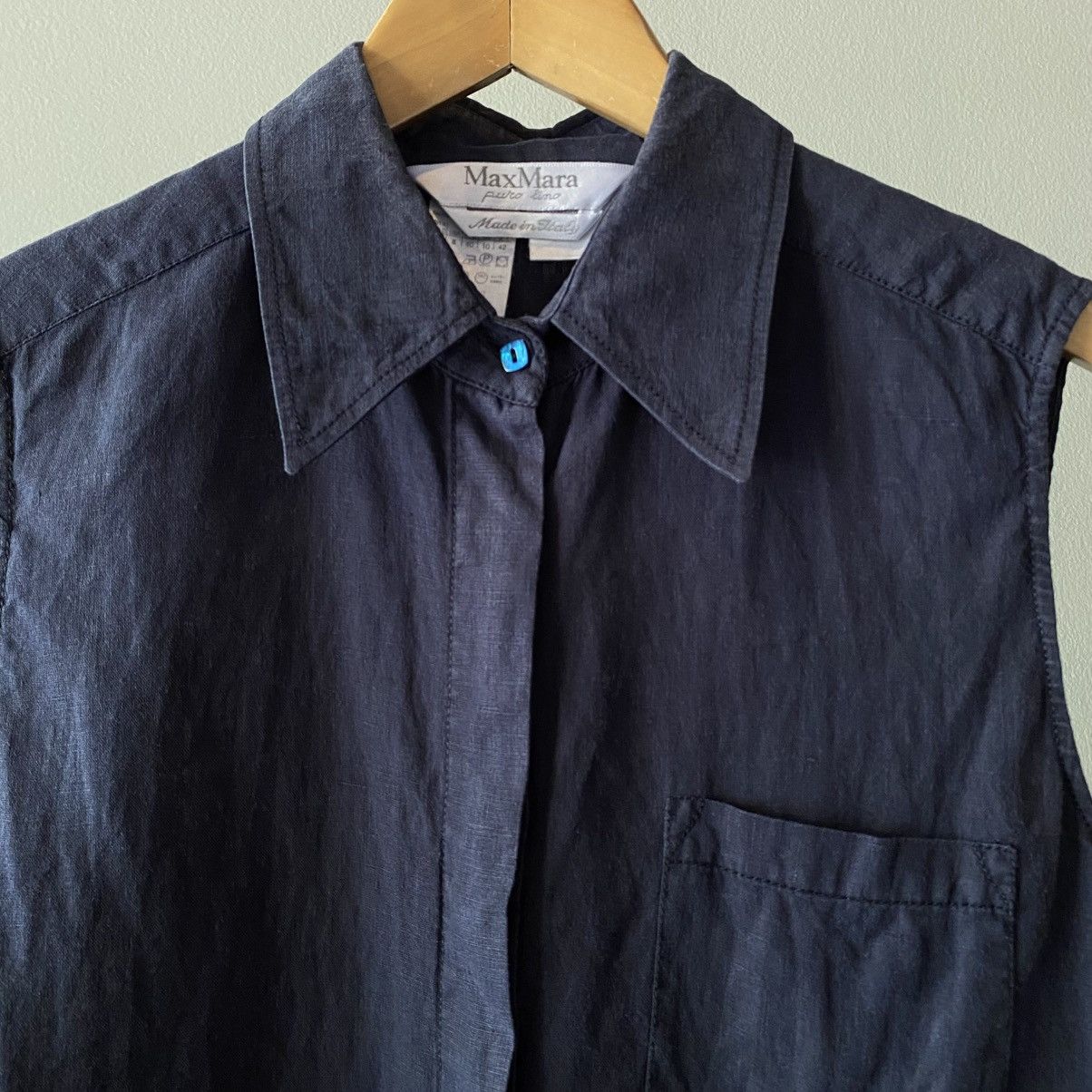 Max Mara MAX MARA Black Sleeveless Button-Up Shirt Size M / US 6-8 / IT 42-44 - 3 Thumbnail