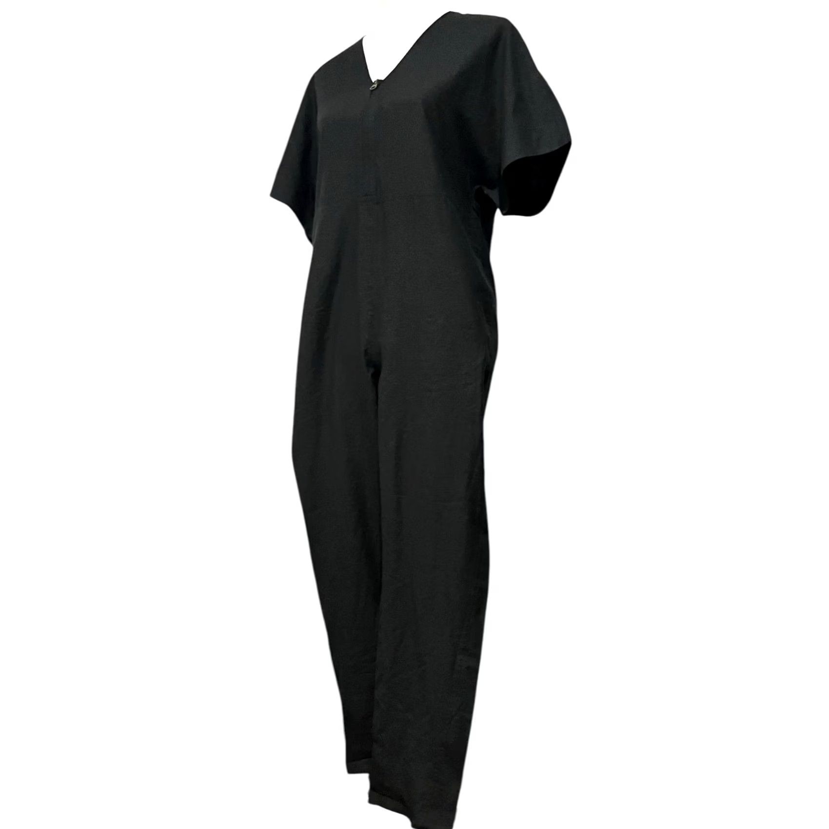 Billy Reid VINTAGE Billy Reid Women’s Jumpsuit Silk Black Short Sleeves Pockets Romper XS Size 26" / US 2 / IT 38 - 4 Thumbnail