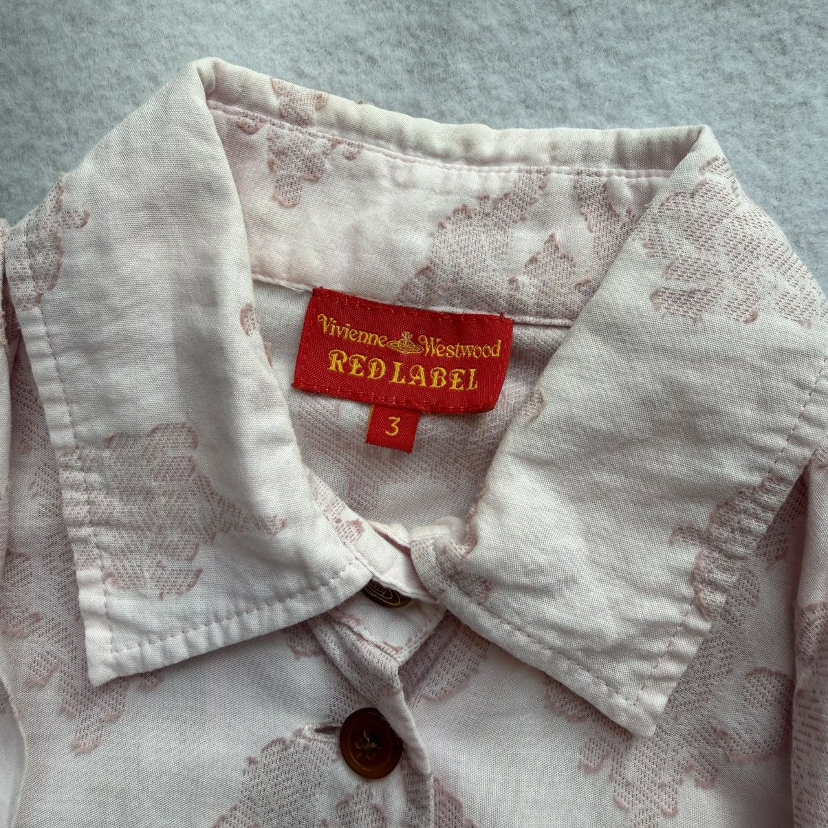 Vivienne Westwood 2000s Vivienne Westwood Red Label Blush Jacquard Tie Blouse Size S / US 4 / IT 40 - 3 Thumbnail