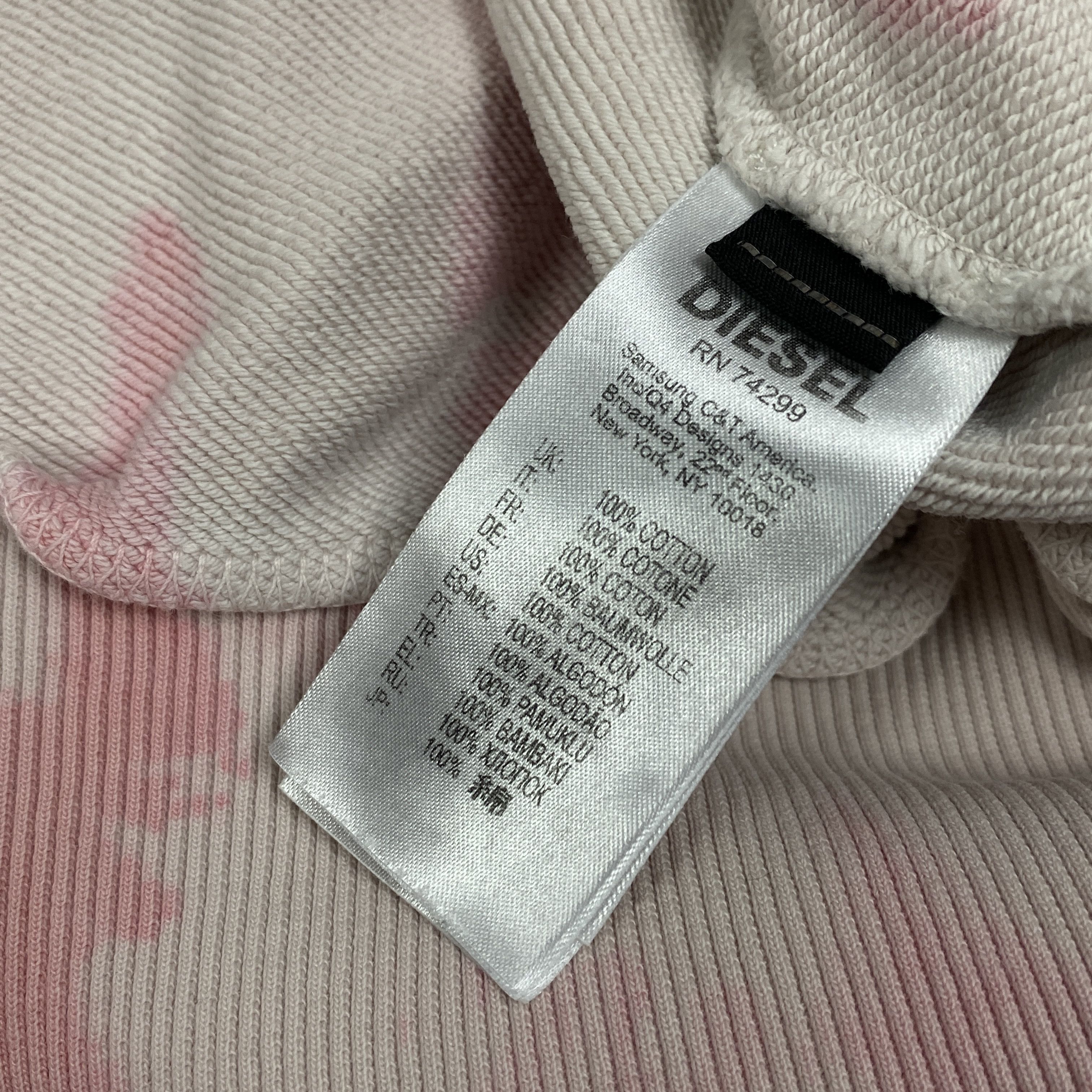 Diesel Diesel tie dye white pink boxy hoodie - L/XL Size XL / US 12-14 / IT 48-50 - 5 Thumbnail