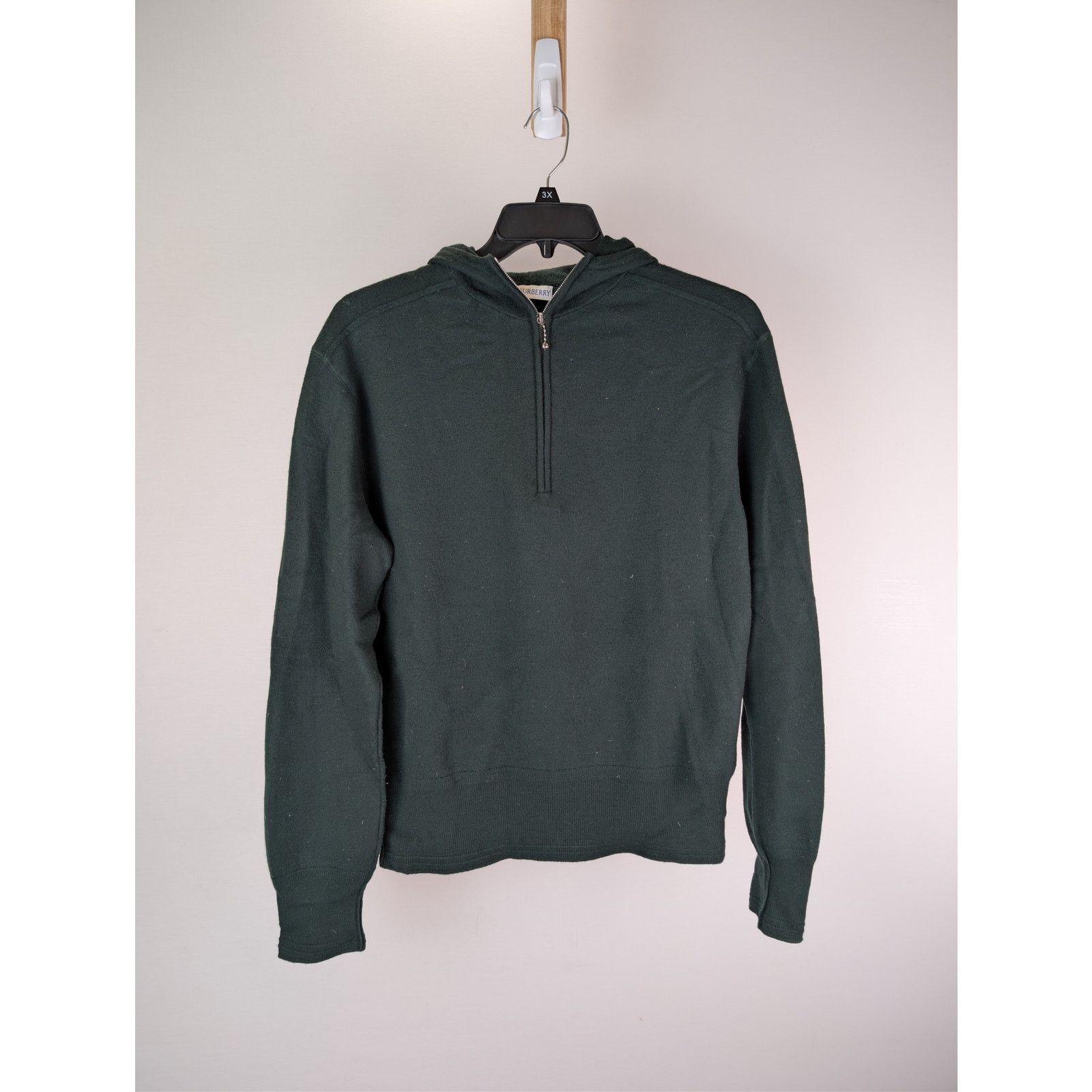 Burberry o1rshd1 CC20 Wool half-zip sweater Hoodie in a green Size US M / EU 48-50 / 2 - 1 Thumbnail