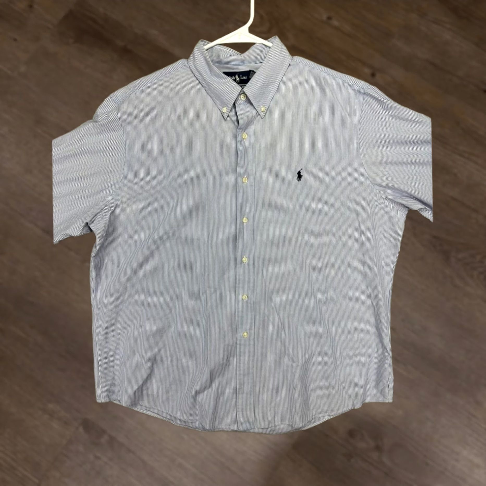 Ralph Lauren Ralph Lauren Shirt Mens 2XL Blue Striped Button Down Pony Custom Fit Dress Shirt Size 48R - 1 Thumbnail
