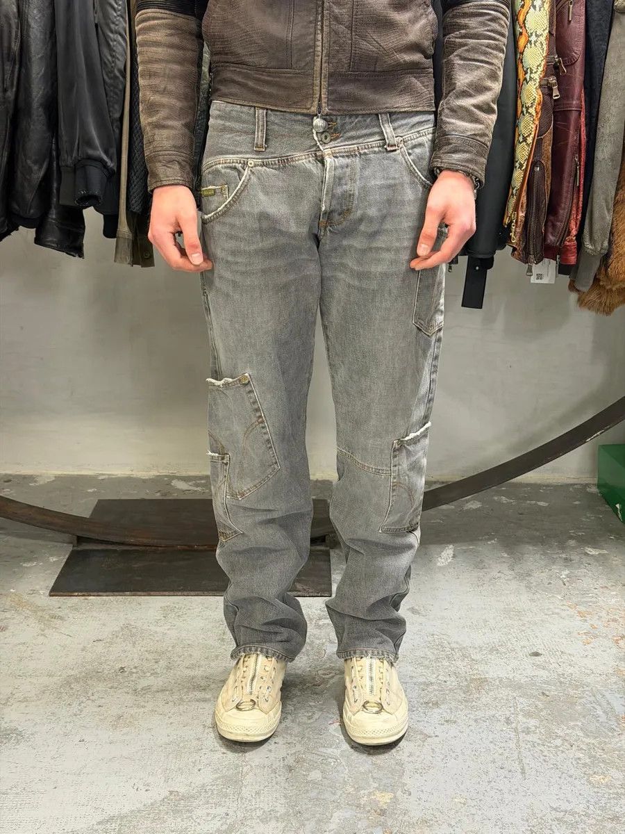 Dolce & Gabbana AW2004 Dolce & Gabbana Grey Asymmetrical Cargo Denim Jeans Size US 32 / EU 48 - 2 Thumbnail