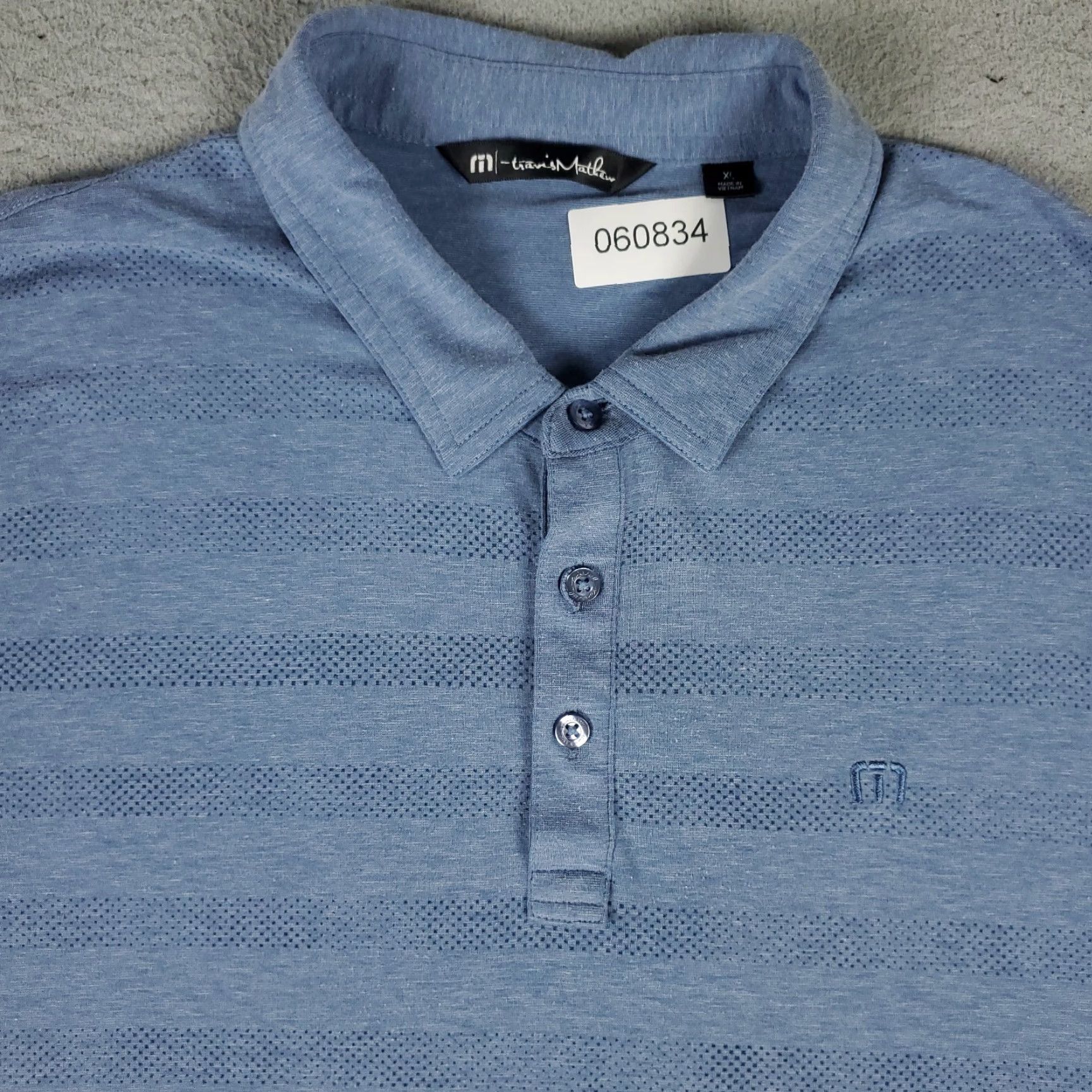 TravisMathew Travis Mathew Polo Shirt Mens Size XL Blue Striped Short Sleeve Casual Golf Size US XL / EU 56 / 4 - 2 Thumbnail