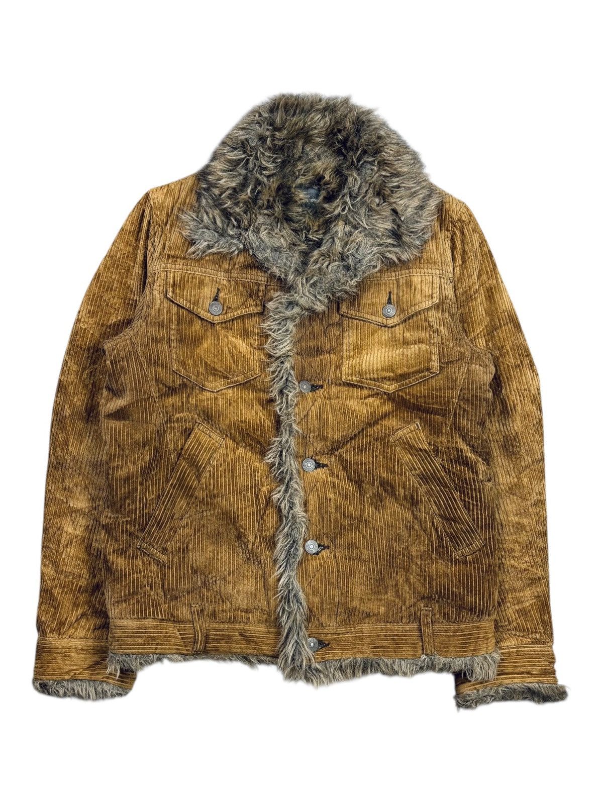 If Six Was Nine 2000s Rattle Trap - Vkei Style Fur Collar Corduroy Jacket Size US M / EU 48-50 / 2 - 3 Thumbnail