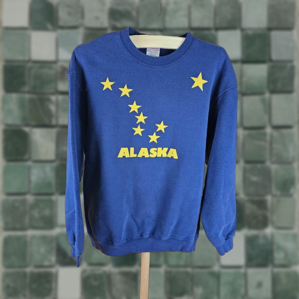Vintage VINTAGE Alaska Stars Navy Cotton Oneita Sweatshirt XL Size US XL / EU 56 / 4 - 1 Thumbnail