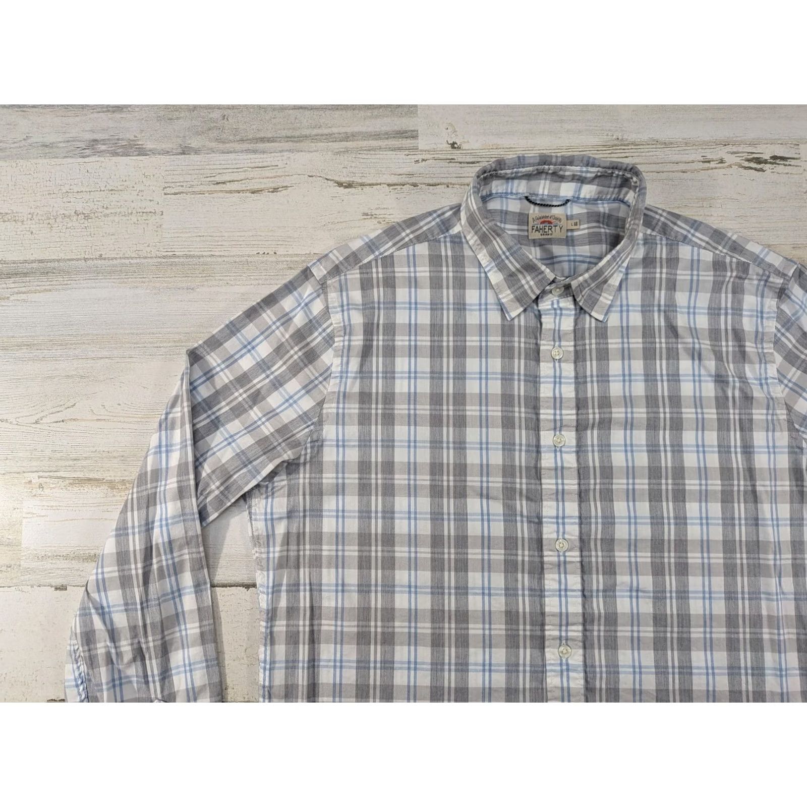 Faherty Faherty Shirt Mens Large Plaid Check Performance Stretch Button Up Shirt Size US L / EU 52-54 / 3 - 3 Thumbnail