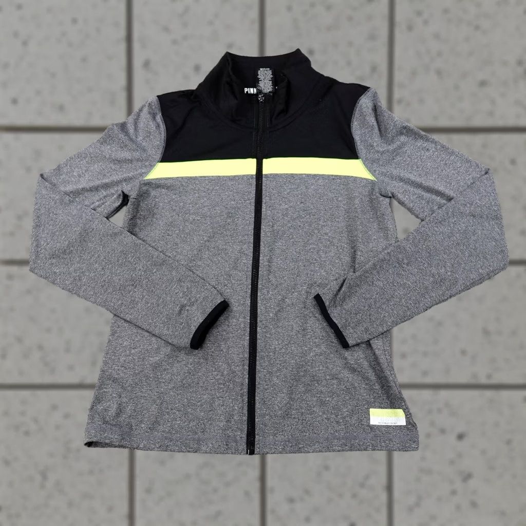 Victoria's Secret Victoria's Secret Pink Jacket Womens M Gray Black Zip Sweatshirt Preppy Full Zip Casual Workwear Size M / US 6-8 / IT 42-44 - 1 Thumbnail