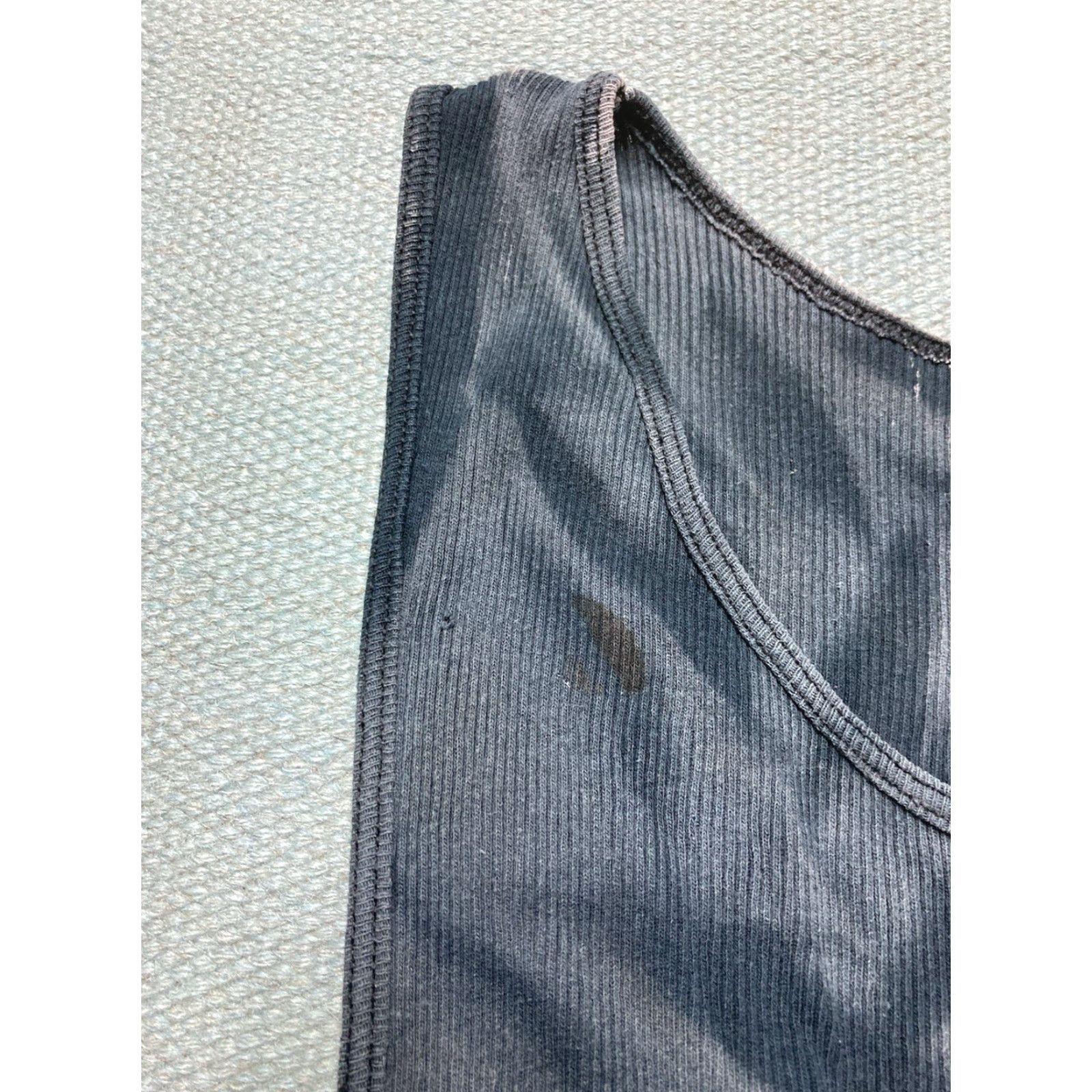 Fruit Of The Loom Fruit of the Loom ribbed tank top beater shirt faded black cotton soft goth XL Men's T-Shirt Size US XL / EU 56 / 4 - 4 Thumbnail