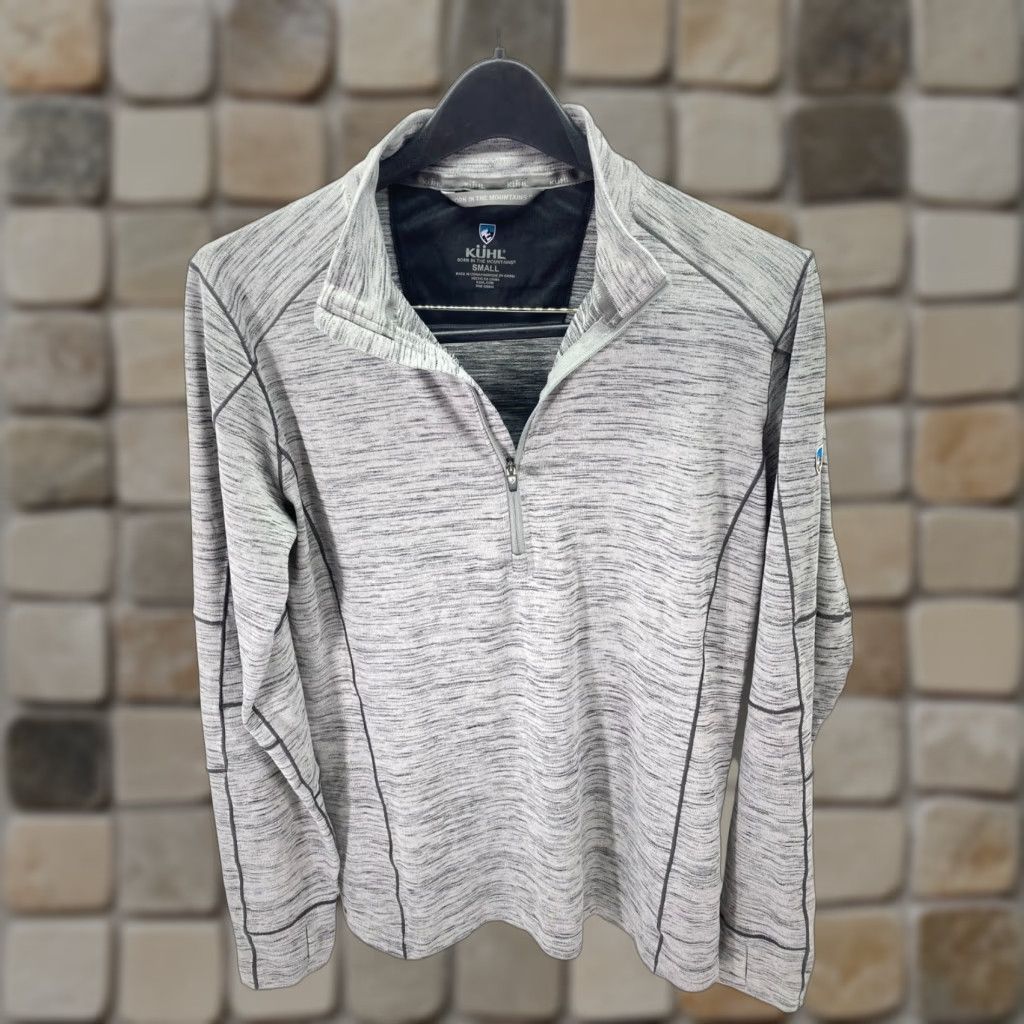 Logo 7 Kuhl Alloy Pullover Sweater Mens S Heather Gray 1/4 Zip Knit Long Sleeve Mock Neck Logo Outdoors Sports Winter Fall Spring Size US S / EU 44-46 / 1 - 1 Thumbnail