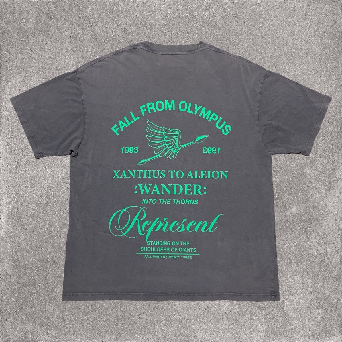 Represent Clo. Represent Medium Fall From Olympus Storm Grey Tee Size US M / EU 48-50 / 2 - 1 Thumbnail