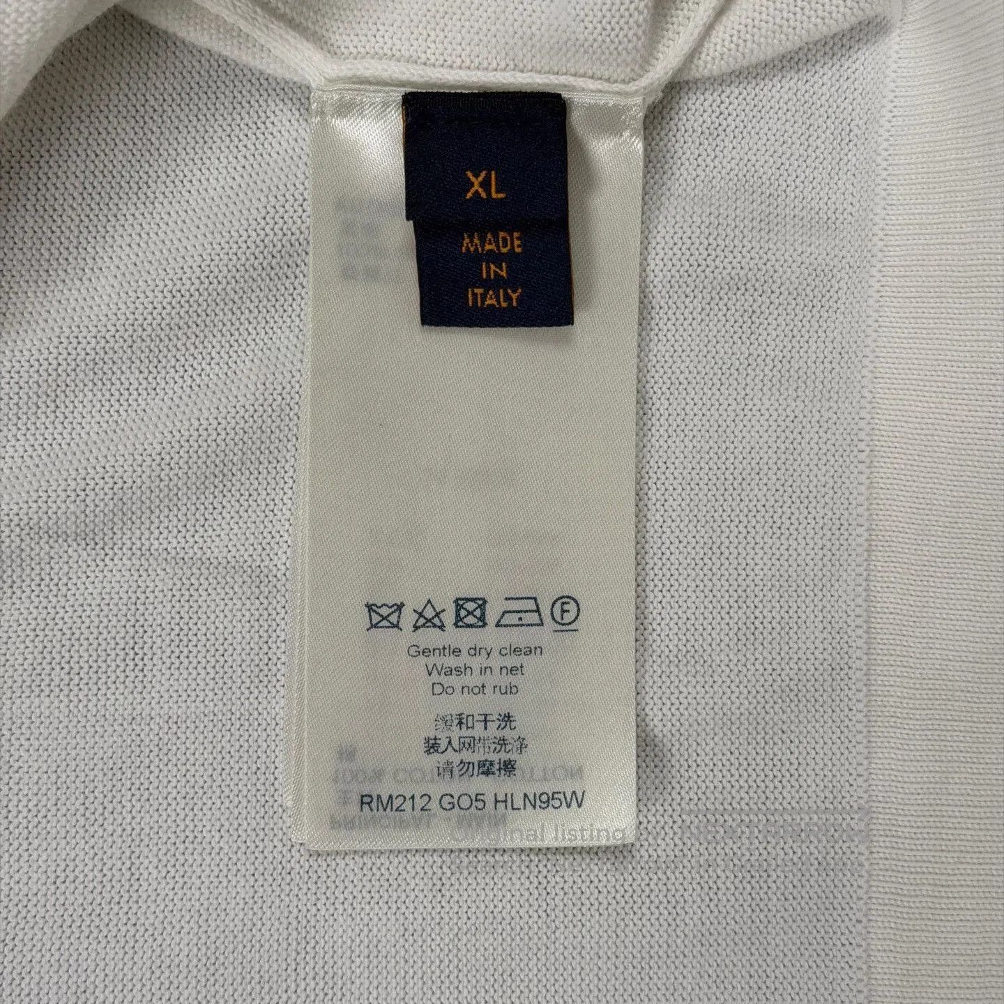 Louis Vuitton LV Curved Large Logo Beige Knit Tee. Size US XL / EU 56 / 4 - 4 Thumbnail