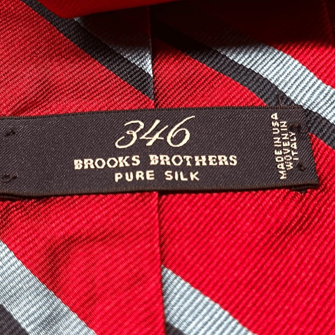 Brooks Brothers Brooks Brothers Tie Multicolor Silk Woven in Italy Made in USA Men One Size Red Blue 60” 3.5” Size ONE SIZE - 3 Thumbnail