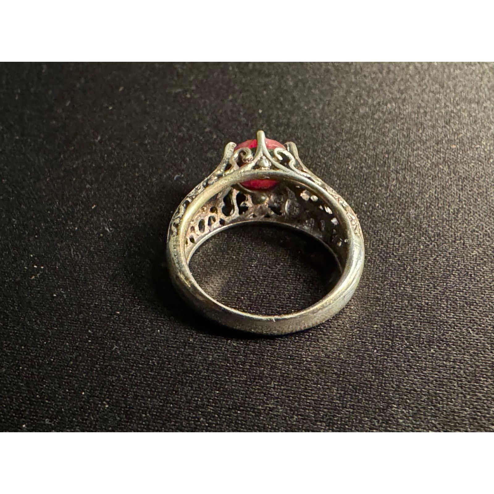 Other Vintage 925 Sterling Lab Created Ruby Ring Size 8 Size ONE SIZE - 6 Thumbnail
