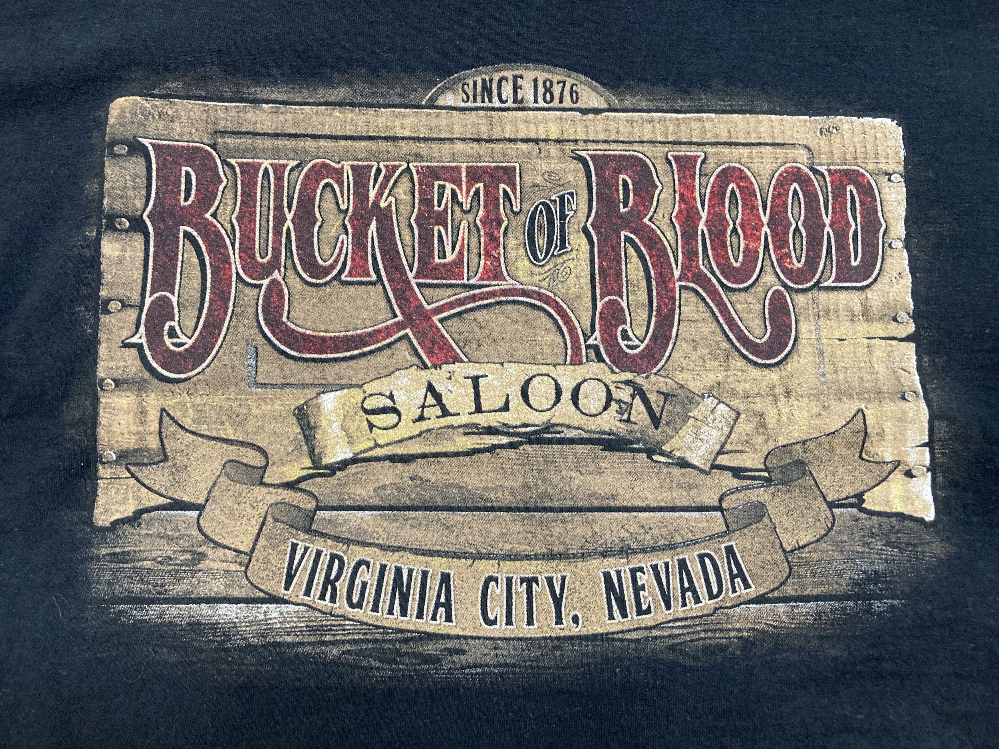 Vintage Vintage Bucket Of Blood Saloon Nevada Double Sided T Shirt Size US XL / EU 56 / 4 - 4 Thumbnail