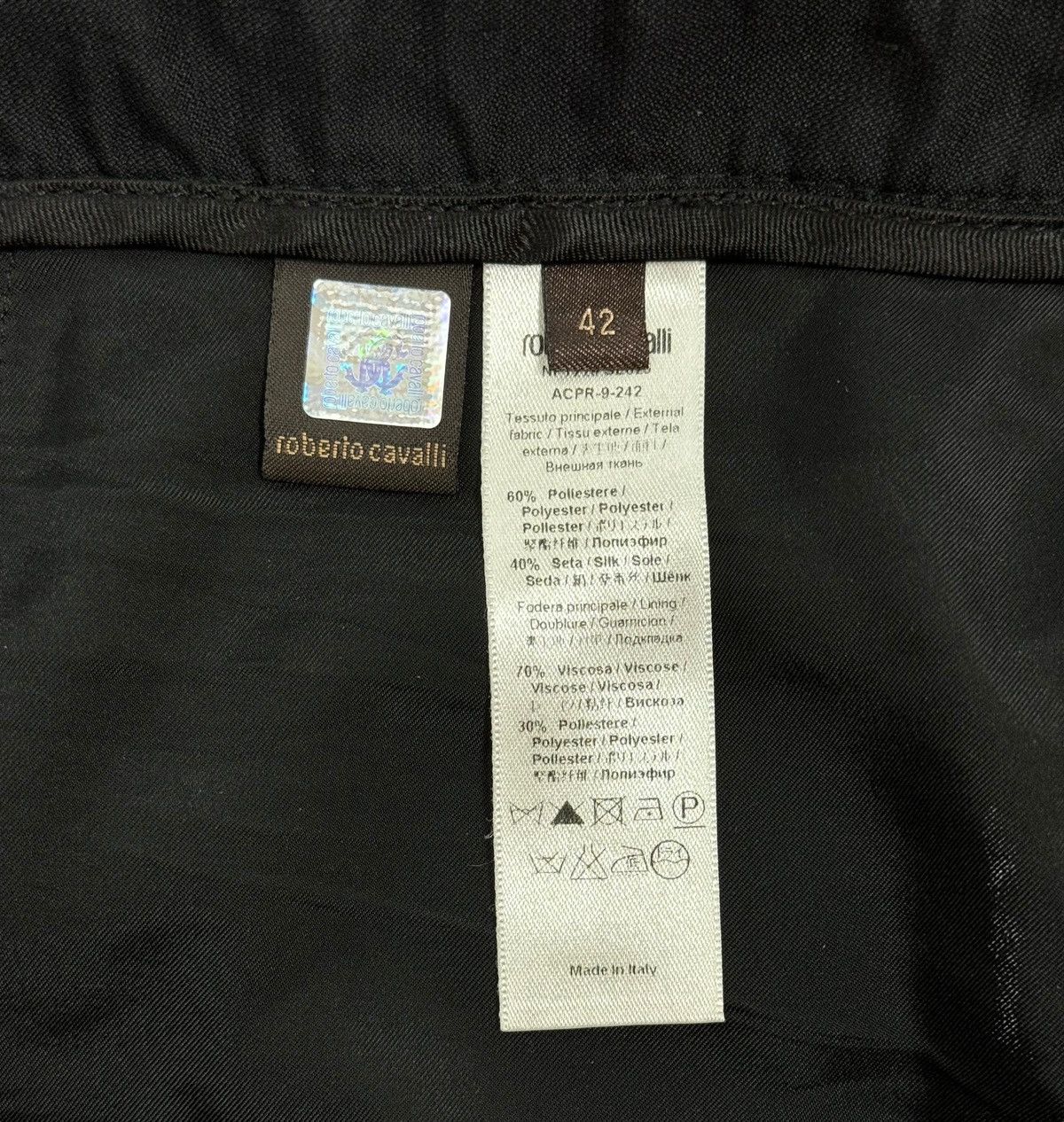 Roberto Cavalli Roberto Cavalli Black Silk-Polyester Pants size 42 Size 28" / US 6 / IT 42 - 9 Thumbnail