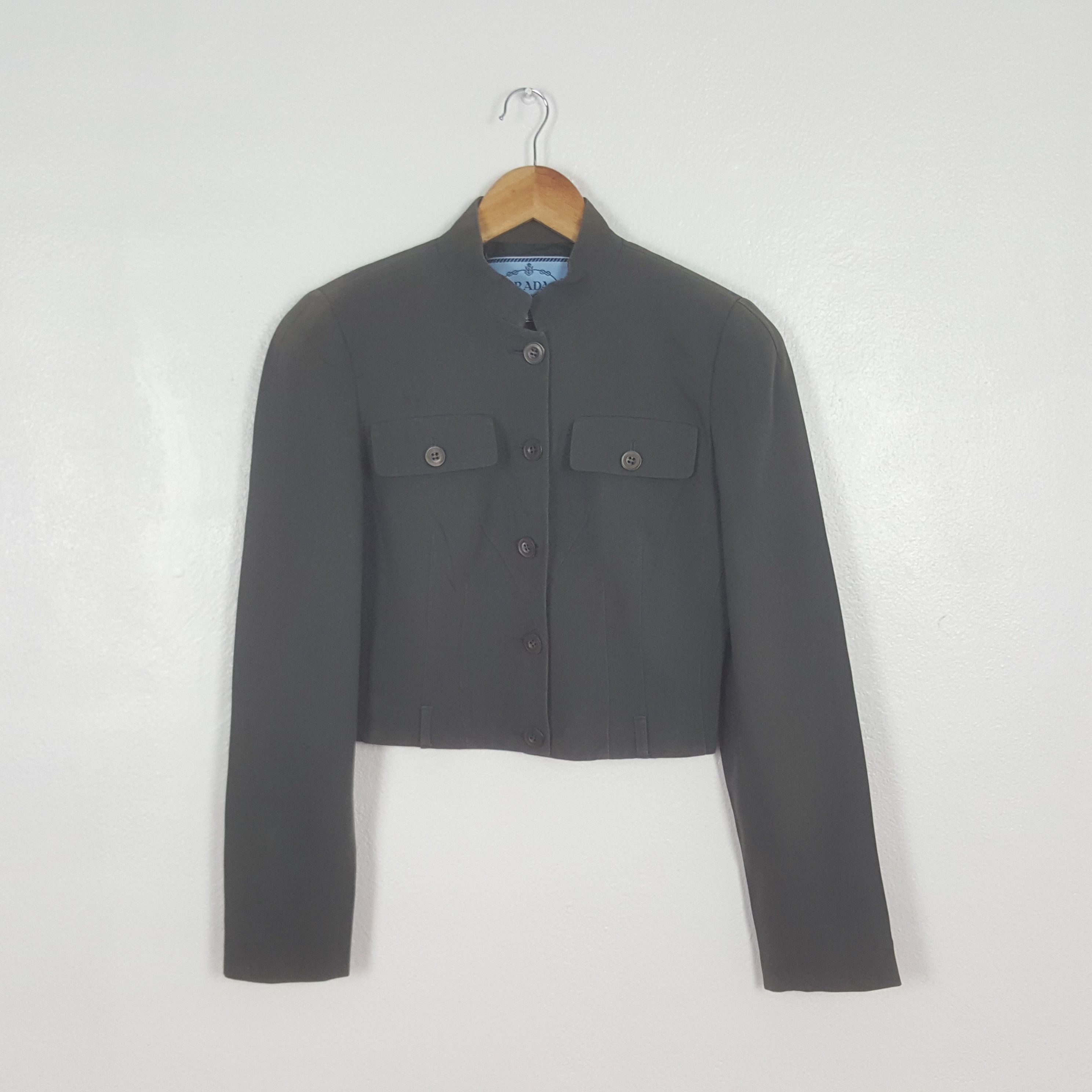 Prada Vintage Prada Italian Brand Crop Jacket C313N12 Size US XXS / EU 40 - 1 Thumbnail