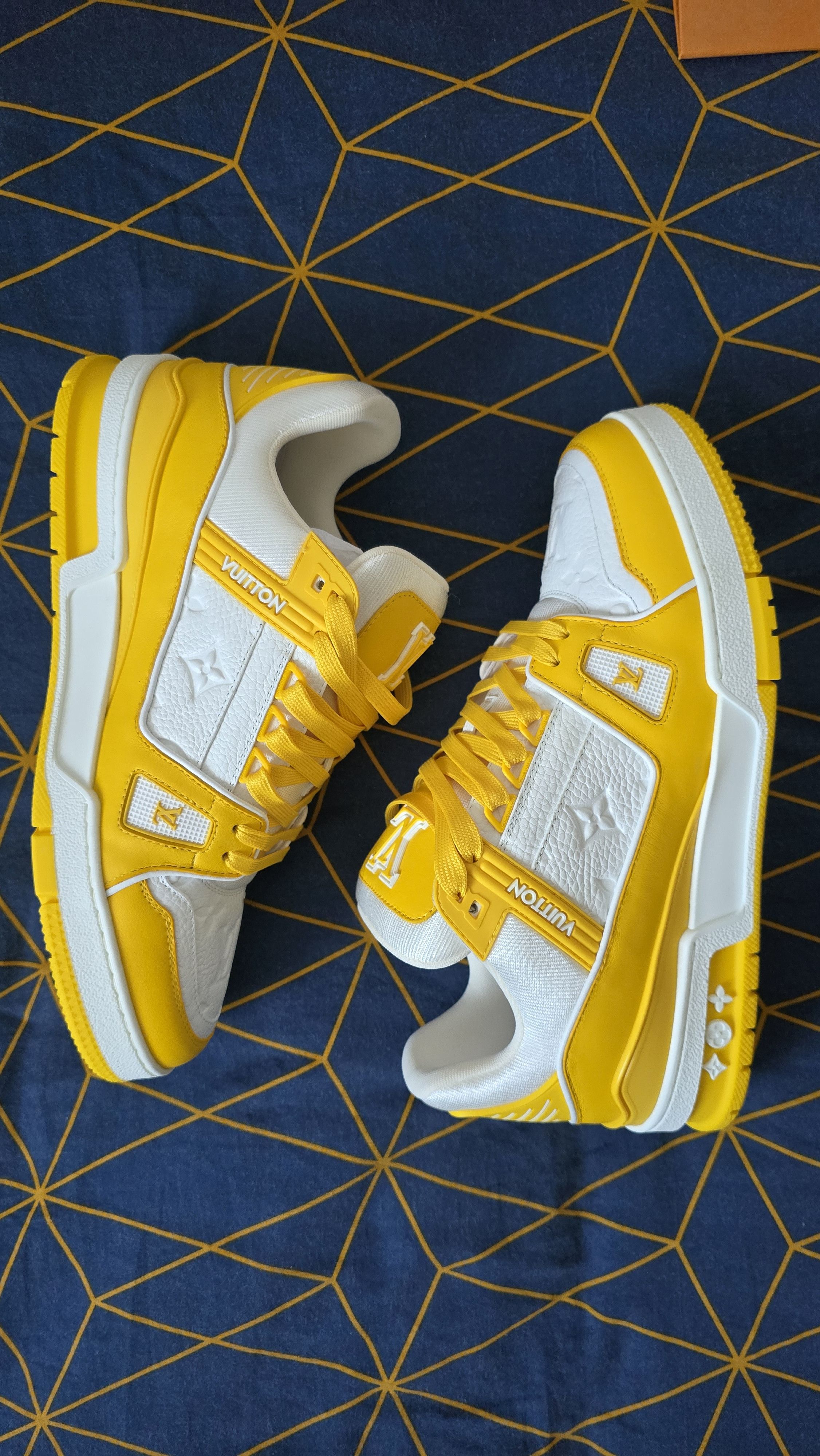 Louis Vuitton Louis Vuitton LV Trainer Yellow White Monogram Louis Vuitton Louis Vuitton LV Trainer Yellow White Monogram