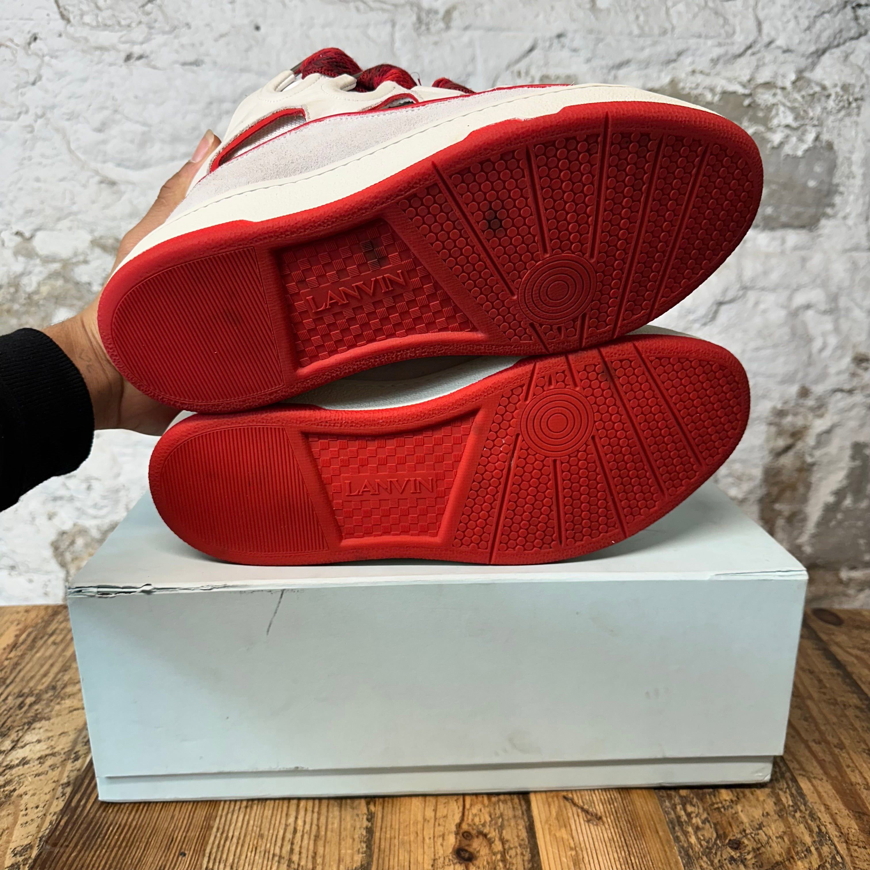 Lanvin Lanvin Curb Red Lace Grey Sneaker Sz 13 (46) Size US 13 / EU 46 - 5 Thumbnail